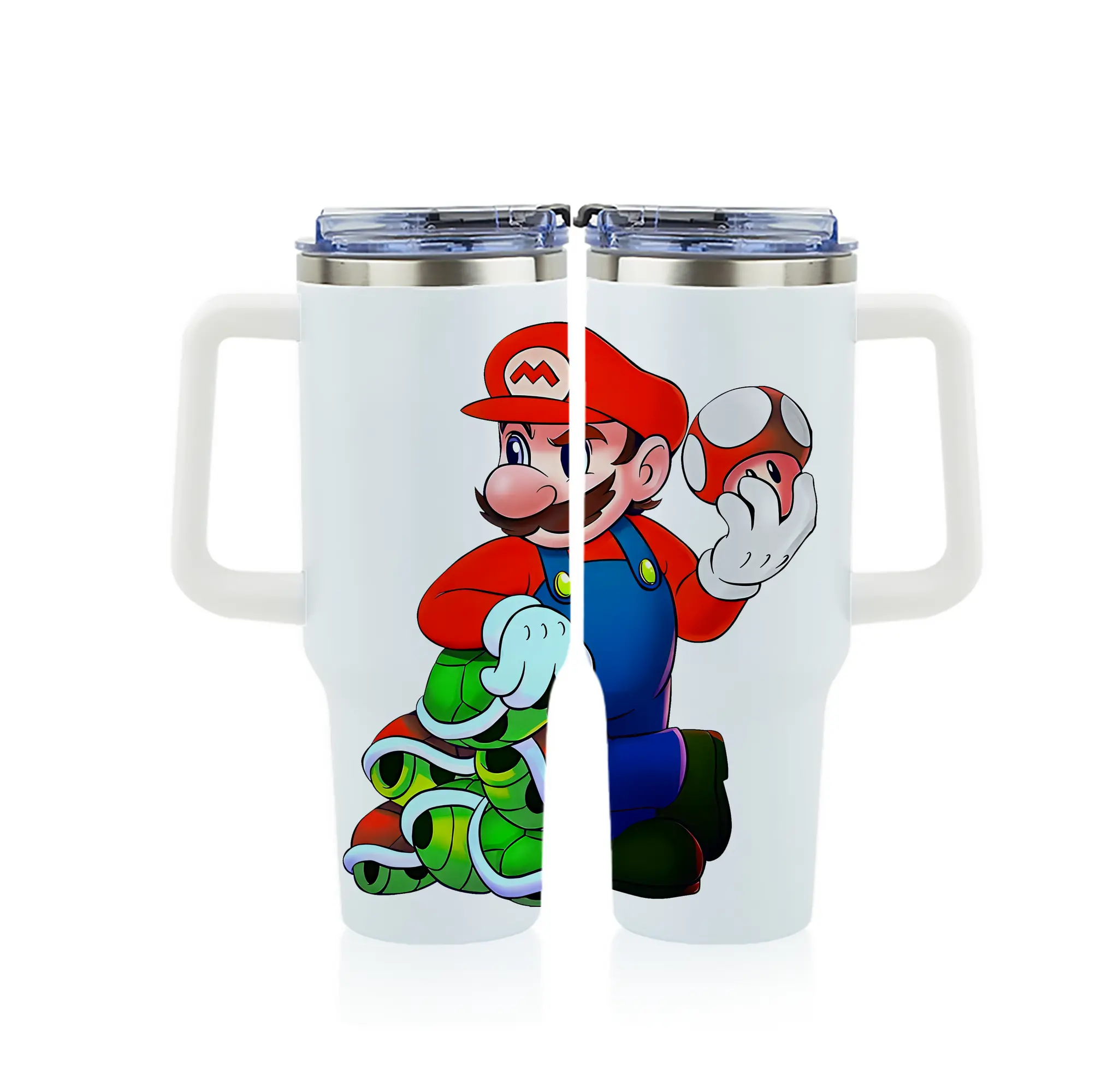 マリオ グッズ マリオ - 1200mL フルプリント車用タンブラー ・ 304ステンレス 内側 ・ 201ステンレス 外側 ・ 保温 保冷 ・ 通勤 ドライブ アウトドア用