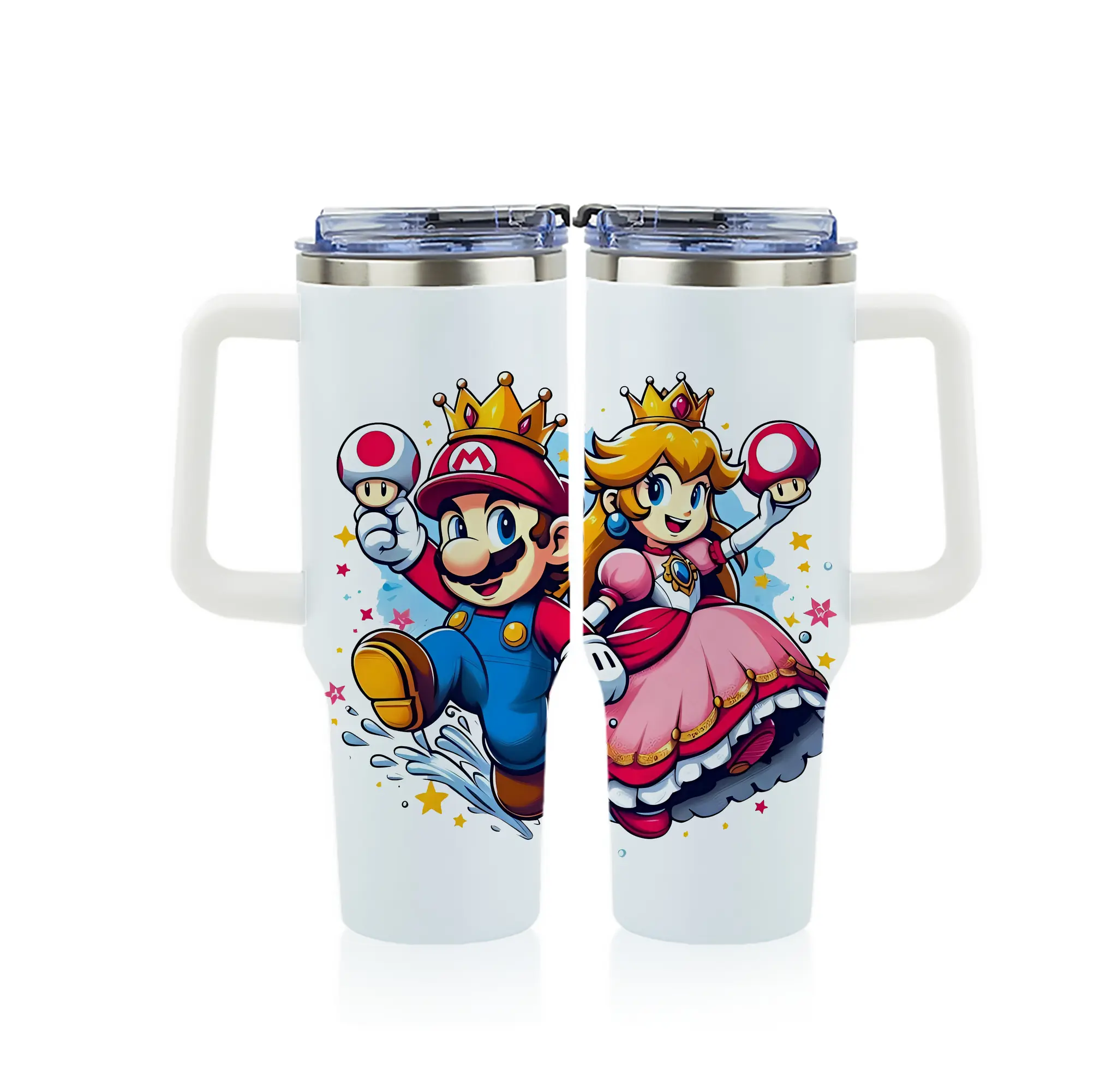 マリオ グッズ マリオ - 1200mL フルプリント車用タンブラー ・ 304ステンレス 内側 ・ 201ステンレス 外側 ・ 保温 保冷 ・ 通勤 ドライブ アウトドア用