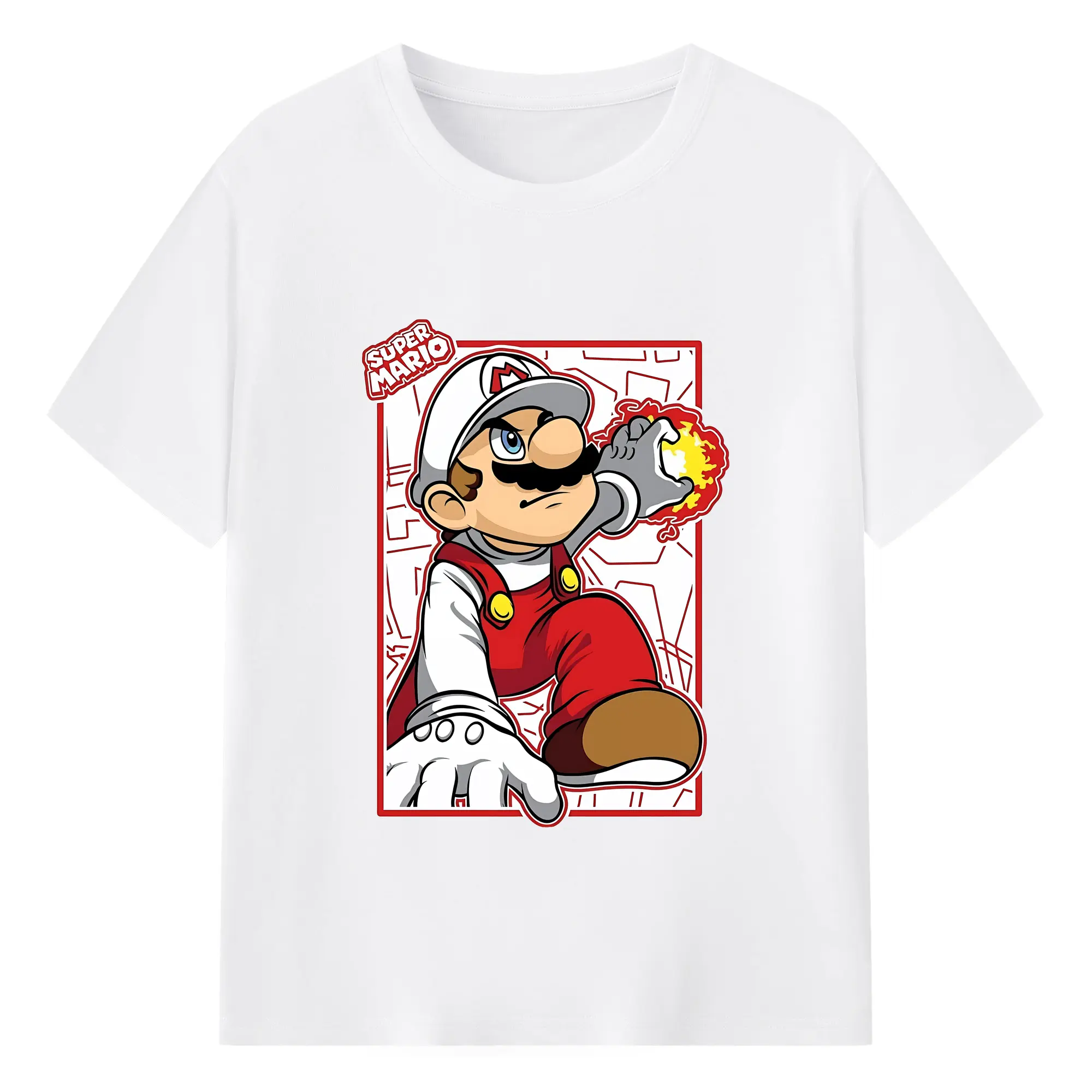 マリオ グッズ マリオ - 綿100％ 半袖Tシャツ ・ フロントプリント ・ 快適 通気性 ・ 日常使い 散歩 スポーツ用