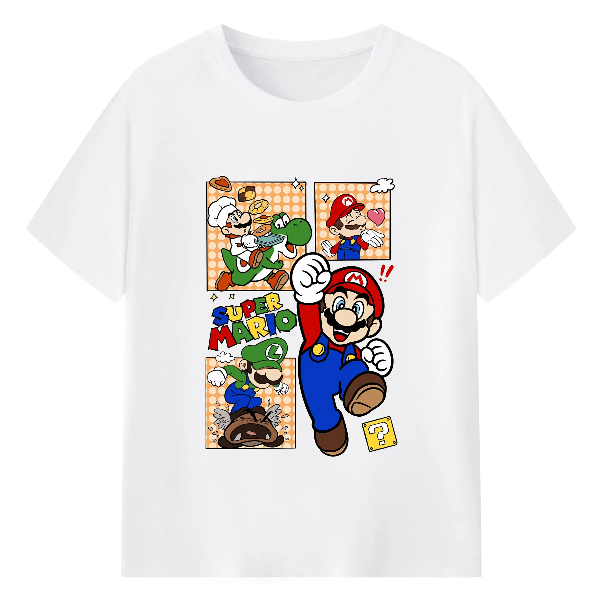 マリオ グッズ マリオ - 綿100％ 半袖Tシャツ ・ フロントプリント ・ 快適 通気性 ・ 日常使い 散歩 スポーツ用