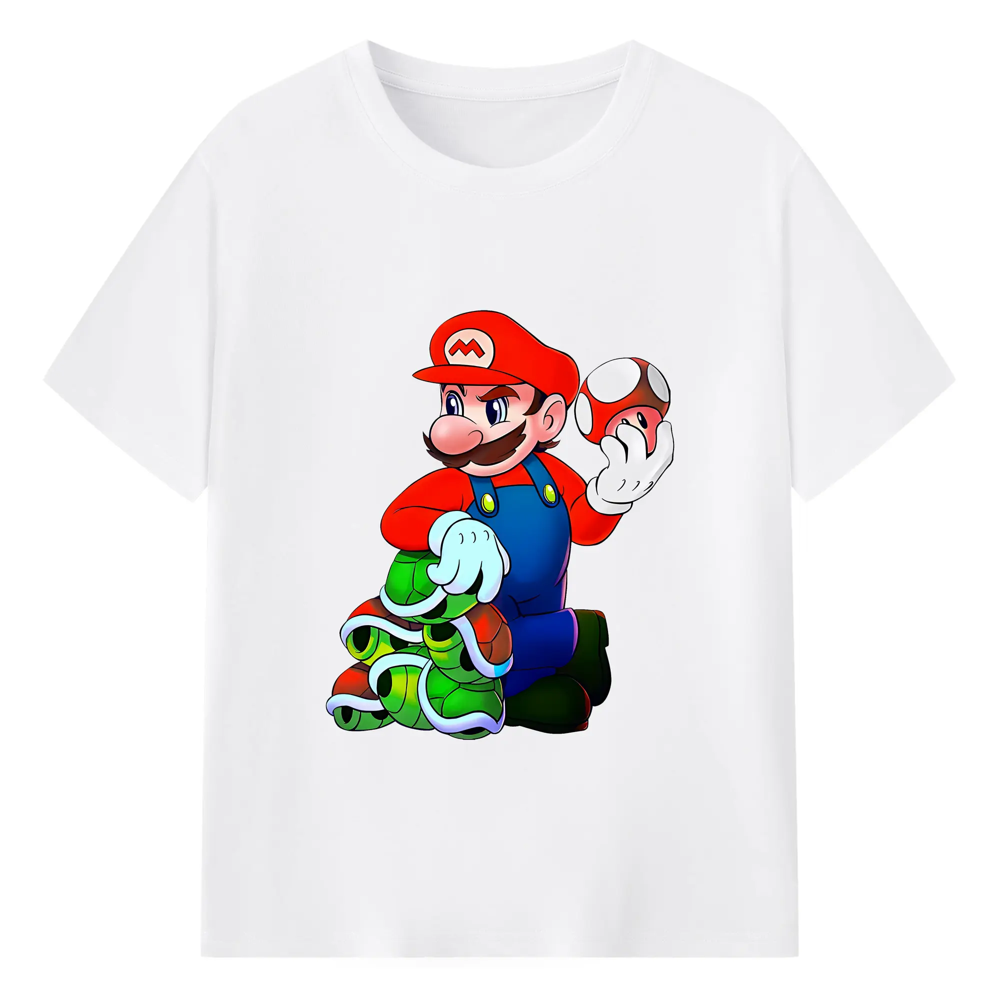 マリオ グッズ マリオ - 綿100％ 半袖Tシャツ ・ フロントプリント ・ 快適 通気性 ・ 日常使い 散歩 スポーツ用