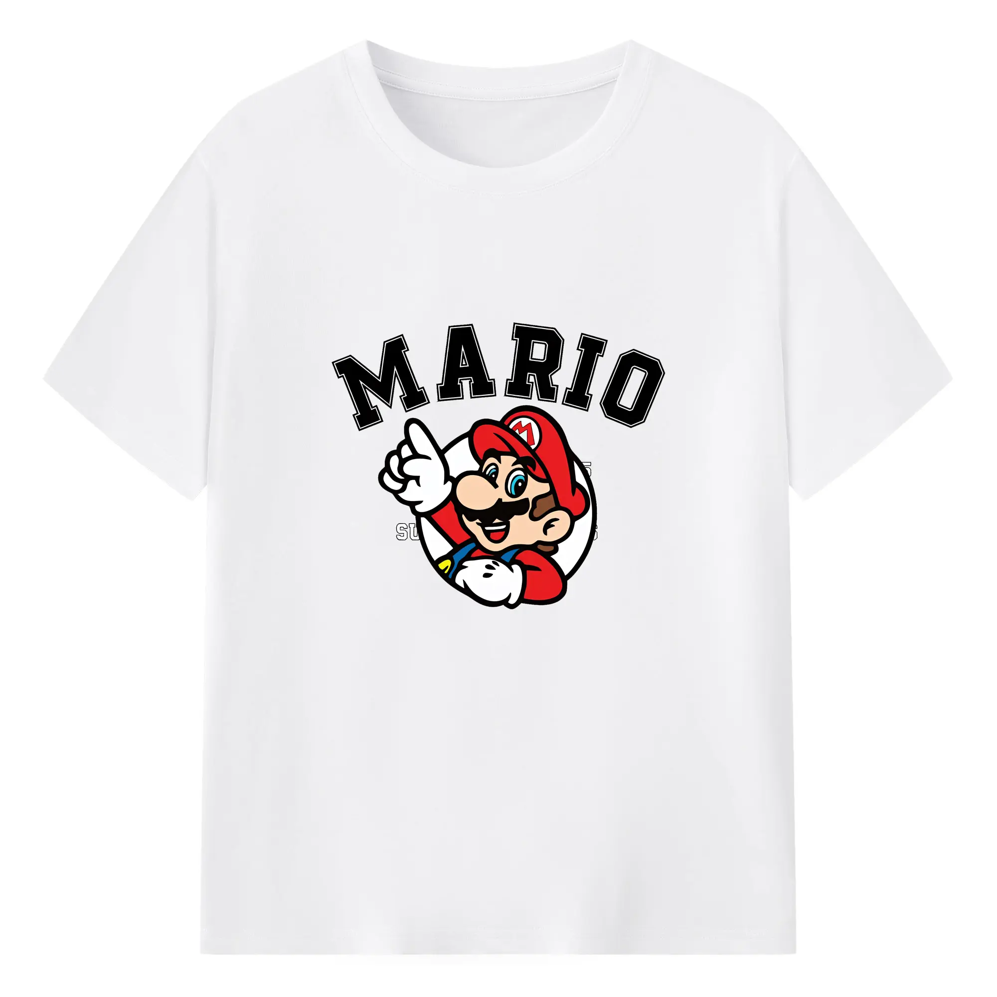 マリオ グッズ マリオ - 綿100％ 半袖Tシャツ ・ フロントプリント ・ 快適 通気性 ・ 日常使い 散歩 スポーツ用