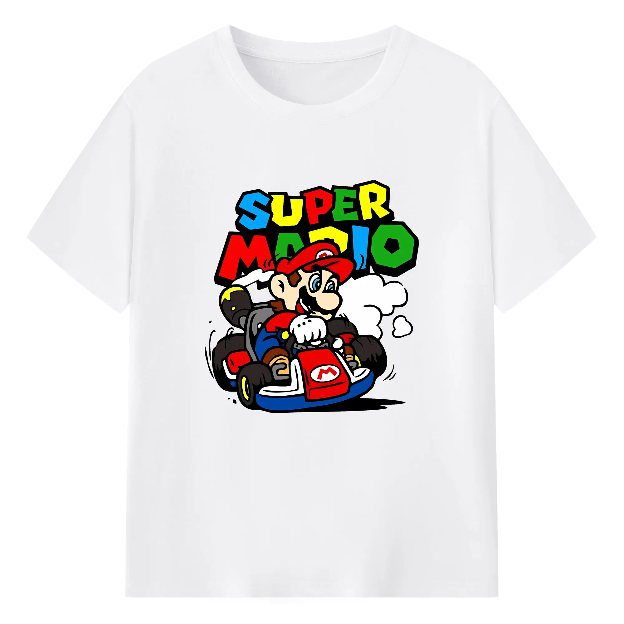 マリオ グッズ マリオ - 綿100％ 半袖Tシャツ ・ フロントプリント ・ 快適 通気性 ・ 日常使い 散歩 スポーツ用