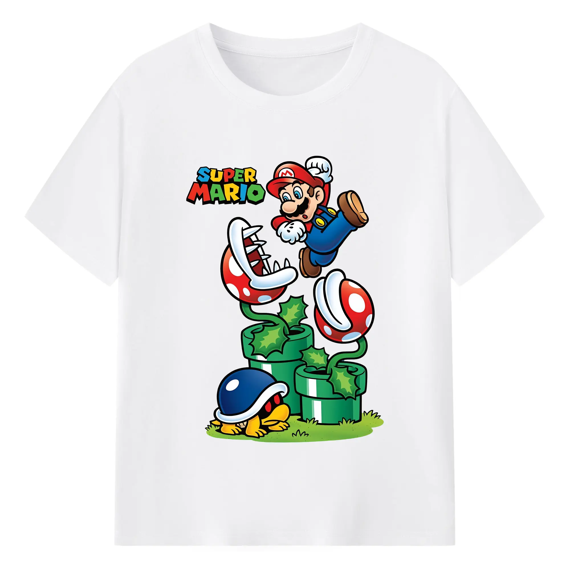 マリオ グッズ マリオ - 綿100％ 半袖Tシャツ ・ フロントプリント ・ 快適 通気性 ・ 日常使い 散歩 スポーツ用