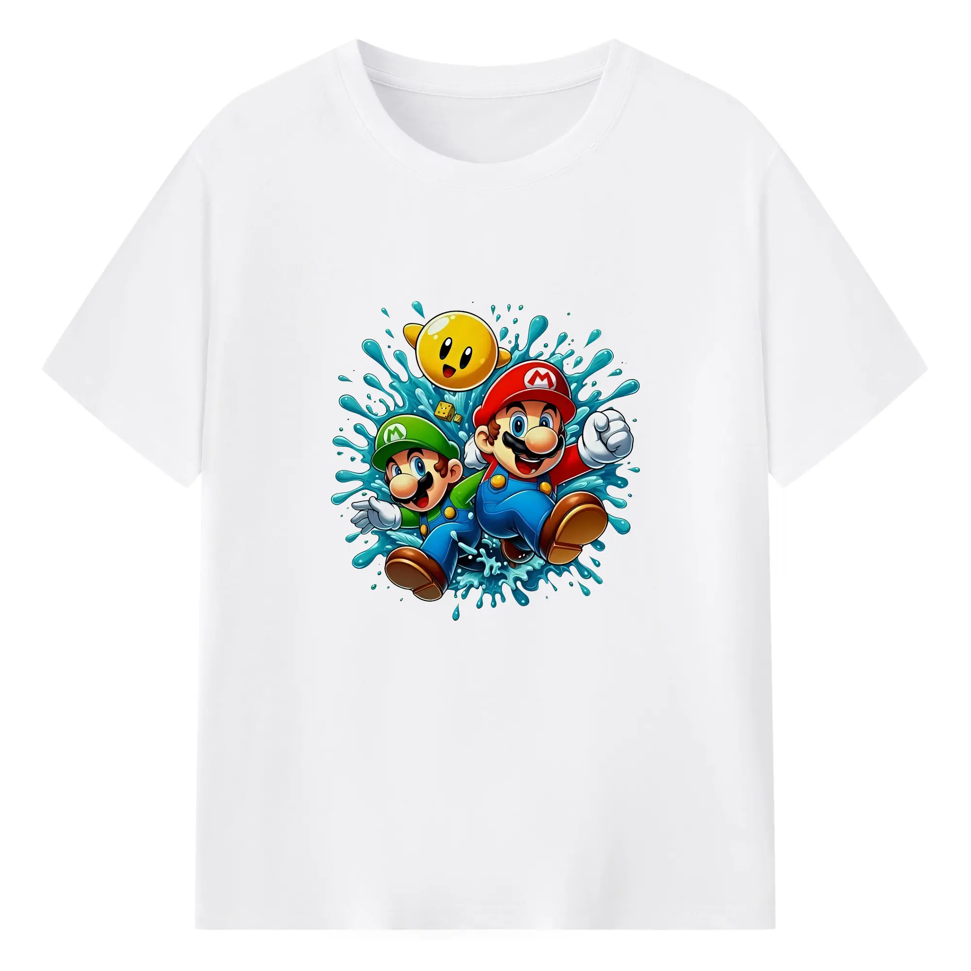 マリオ グッズ マリオ - 綿100％ 半袖Tシャツ ・ フロントプリント ・ 快適 通気性 ・ 日常使い 散歩 スポーツ用