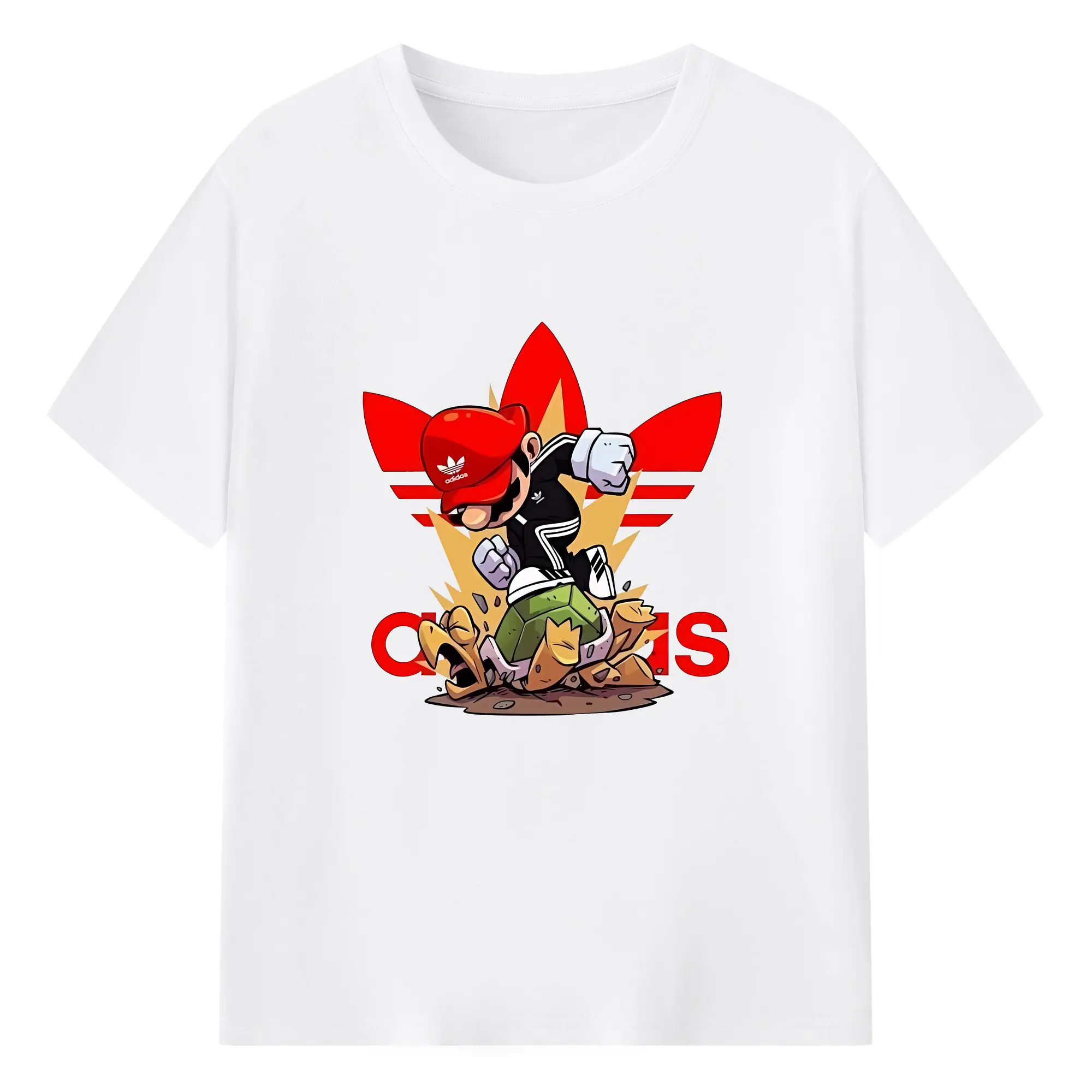 マリオ グッズ マリオ - 綿100％ 半袖Tシャツ ・ フロントプリント ・ 快適 通気性 ・ 日常使い 散歩 スポーツ用