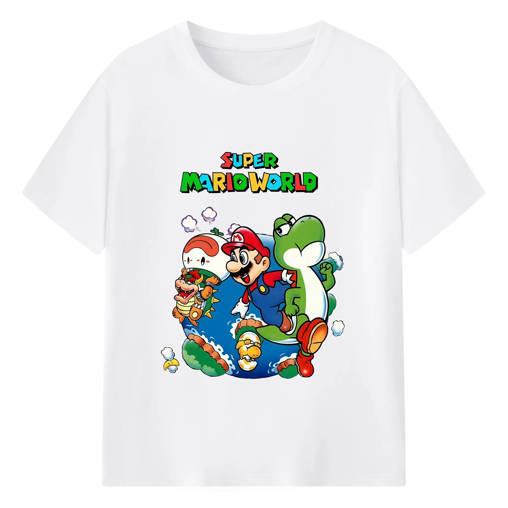 マリオ グッズ マリオ - 綿100％ 半袖Tシャツ ・ フロントプリント ・ 快適 通気性 ・ 日常使い 散歩 スポーツ用