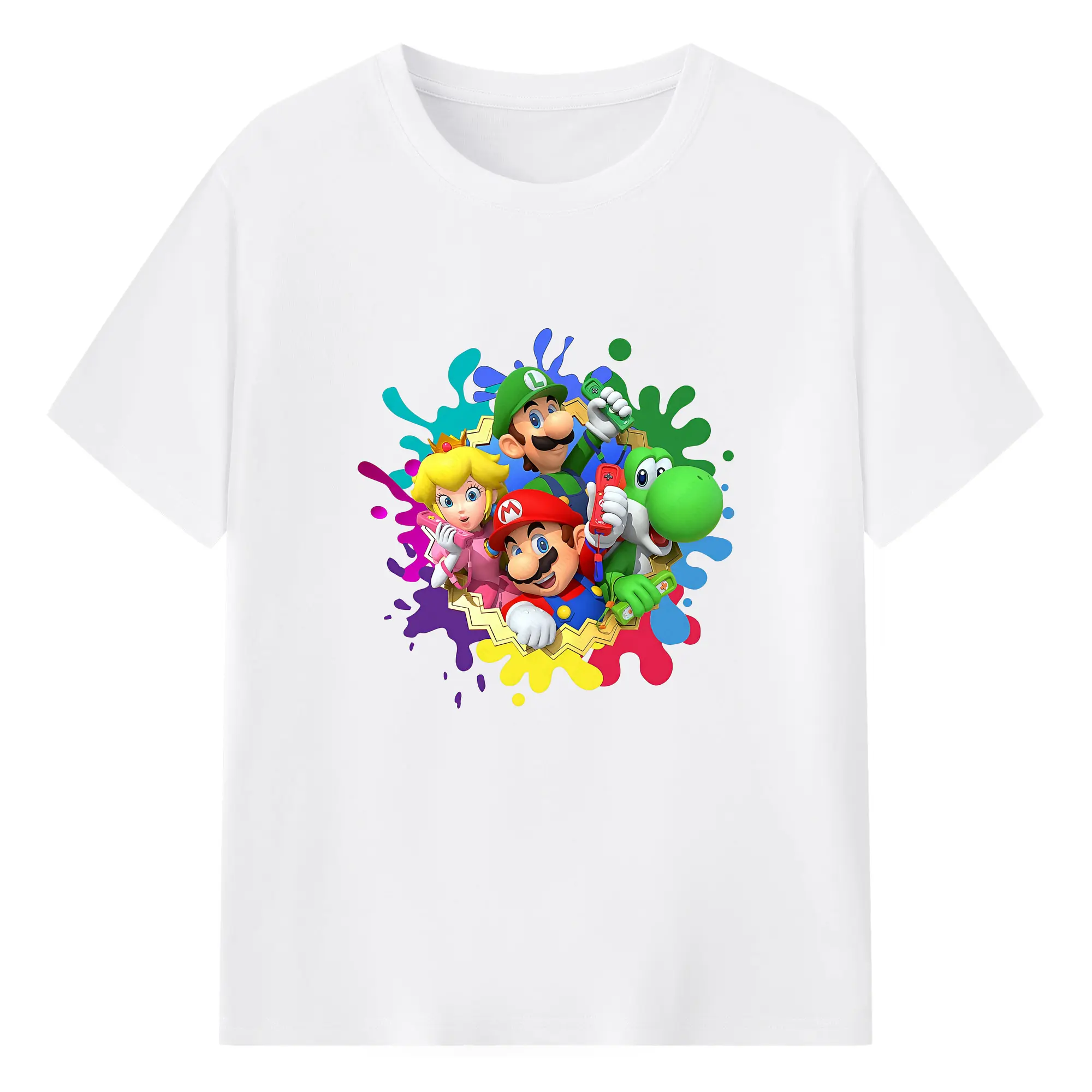 マリオ グッズ マリオ - 綿100％ 半袖Tシャツ ・ フロントプリント ・ 快適 通気性 ・ 日常使い 散歩 スポーツ用
