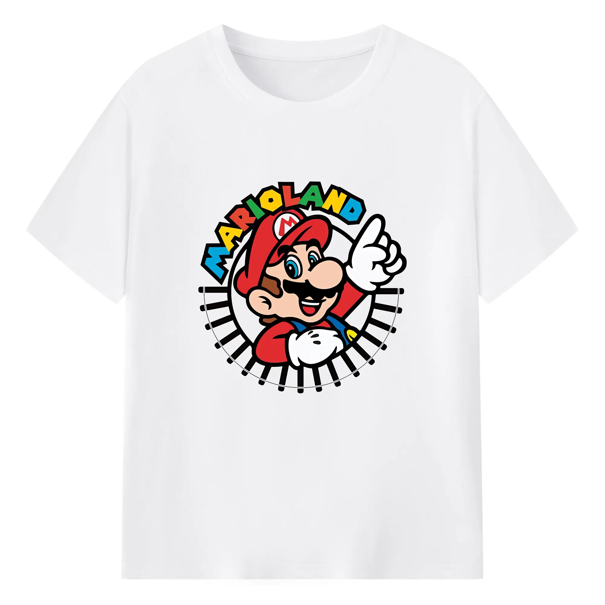 マリオ グッズ マリオ - 綿100％ 半袖Tシャツ ・ フロントプリント ・ 快適 通気性 ・ 日常使い 散歩 スポーツ用