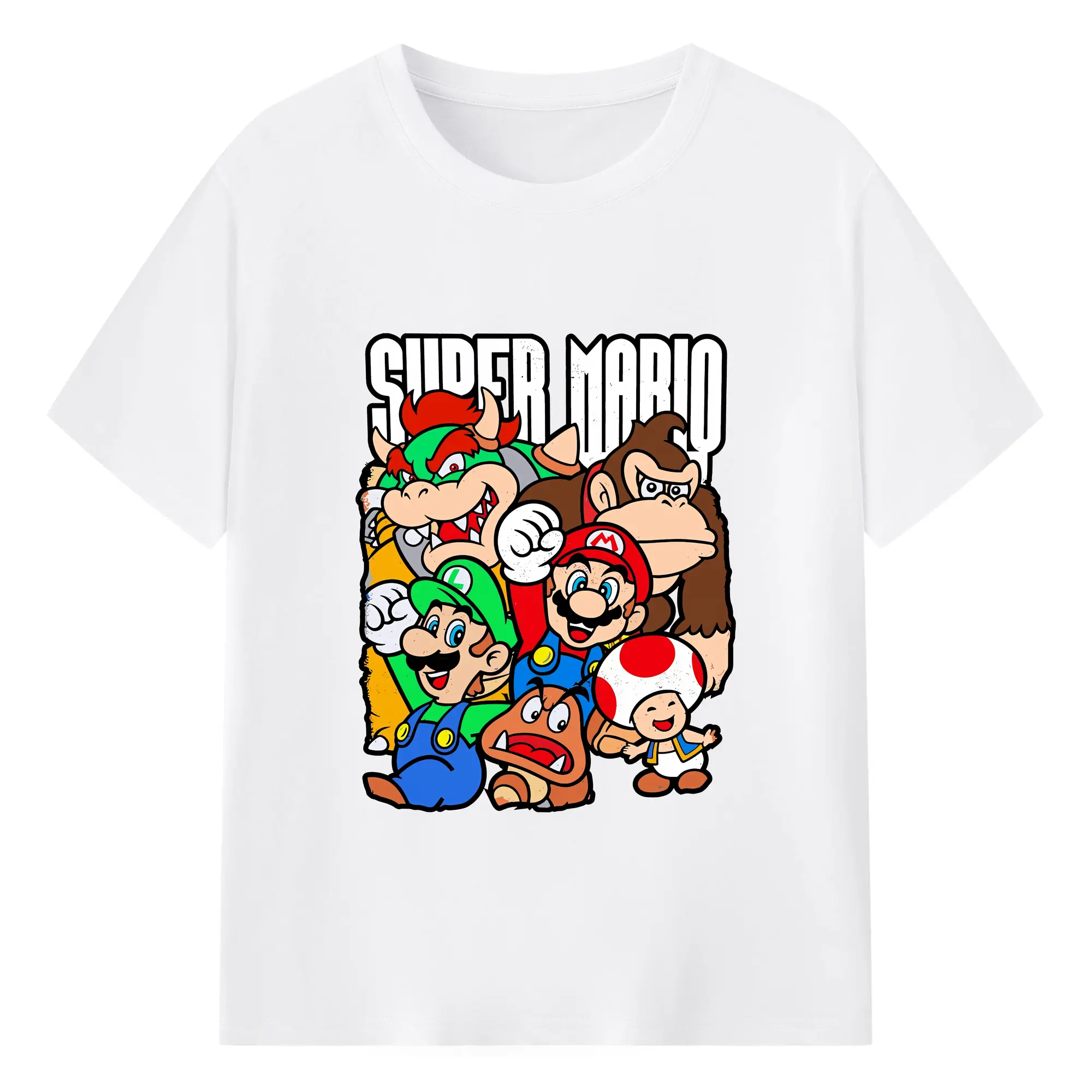 マリオ グッズ マリオ - 綿100％ 半袖Tシャツ ・ フロントプリント ・ 快適 通気性 ・ 日常使い 散歩 スポーツ用