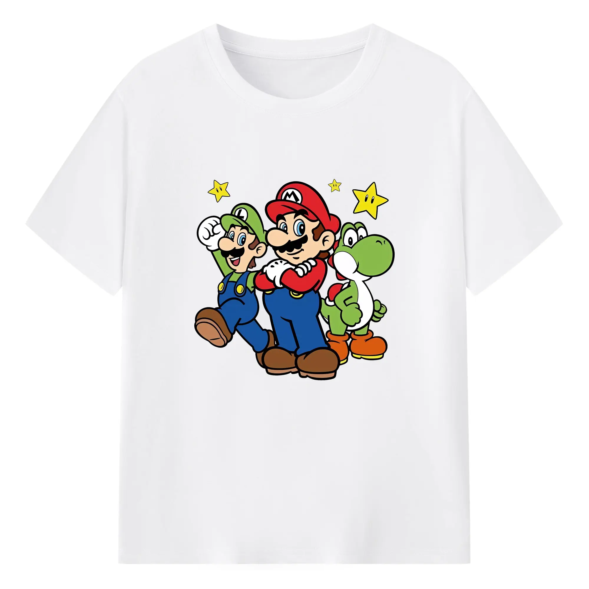 マリオ グッズ マリオ - 綿100％ 半袖Tシャツ ・ フロントプリント ・ 快適 通気性 ・ 日常使い 散歩 スポーツ用