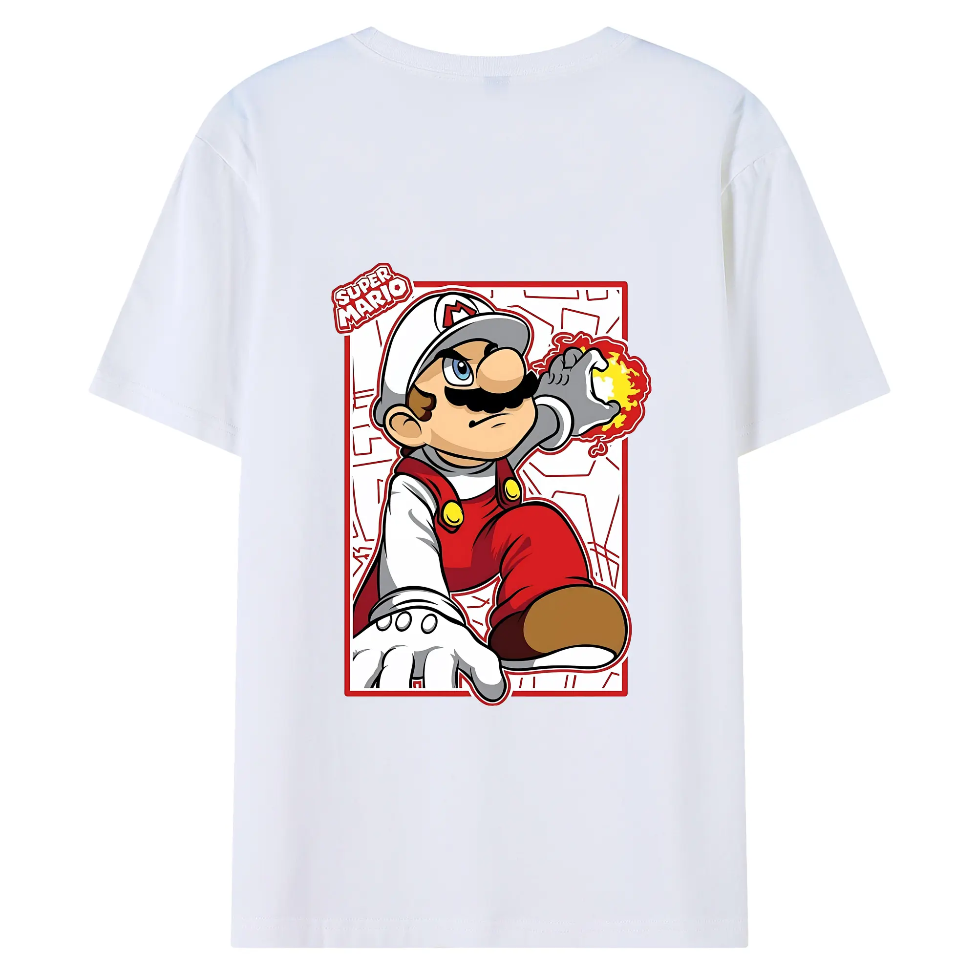 マリオ グッズ マリオ - 綿100％ 半袖Tシャツ ・ バックプリント ・ 快適 通気性 ・ 日常使い 散歩 スポーツ用