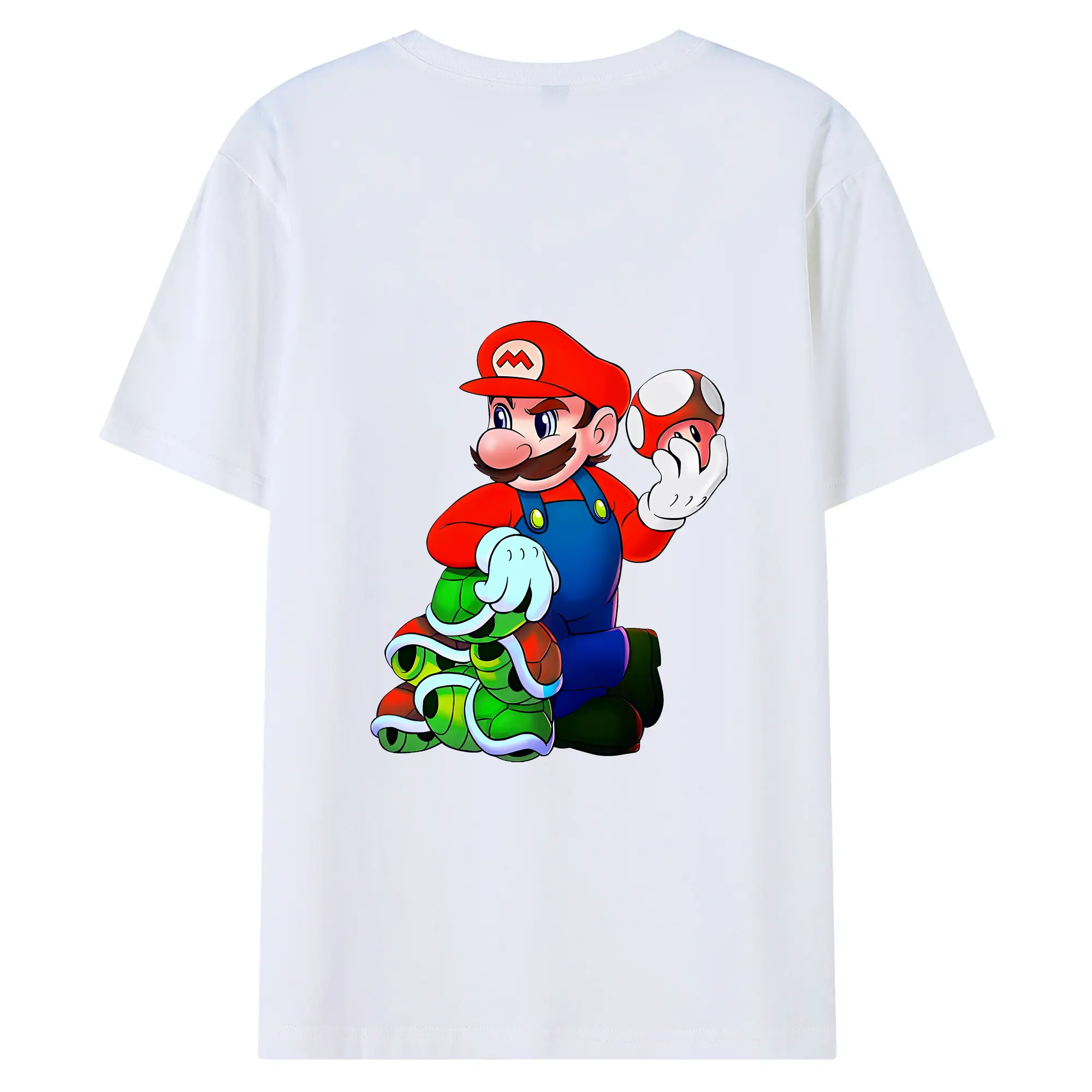 マリオ グッズ マリオ - 綿100％ 半袖Tシャツ ・ バックプリント ・ 快適 通気性 ・ 日常使い 散歩 スポーツ用