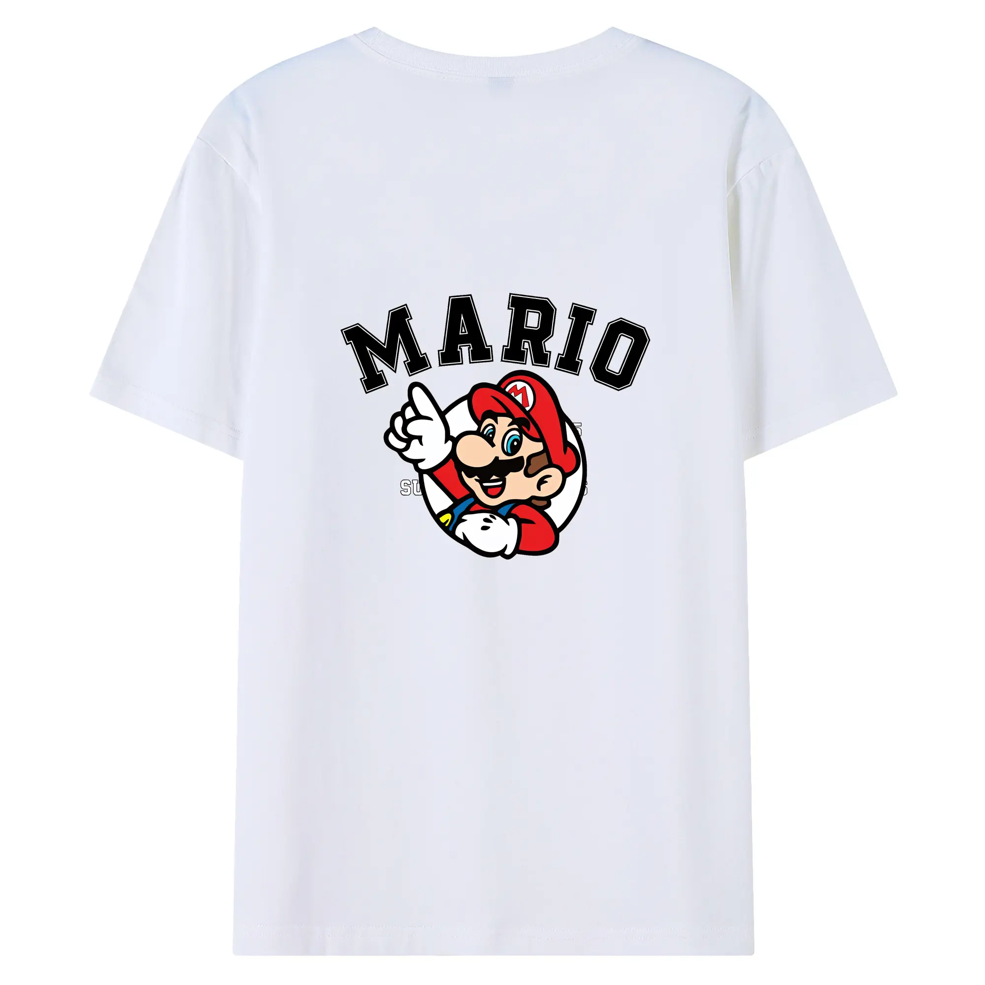 マリオ グッズ マリオ - 綿100％ 半袖Tシャツ ・ バックプリント ・ 快適 通気性 ・ 日常使い 散歩 スポーツ用