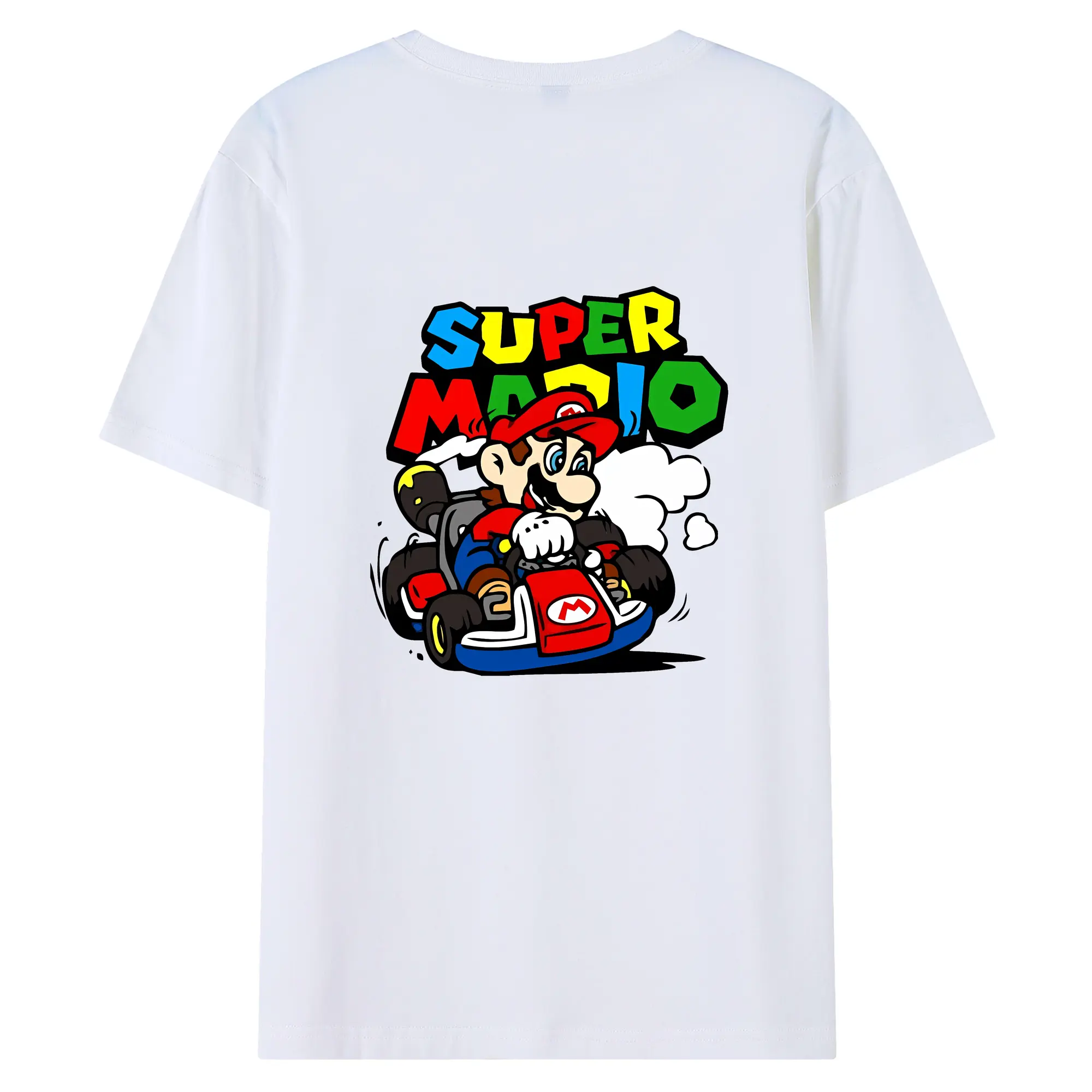 マリオ グッズ マリオ - 綿100％ 半袖Tシャツ ・ バックプリント ・ 快適 通気性 ・ 日常使い 散歩 スポーツ用