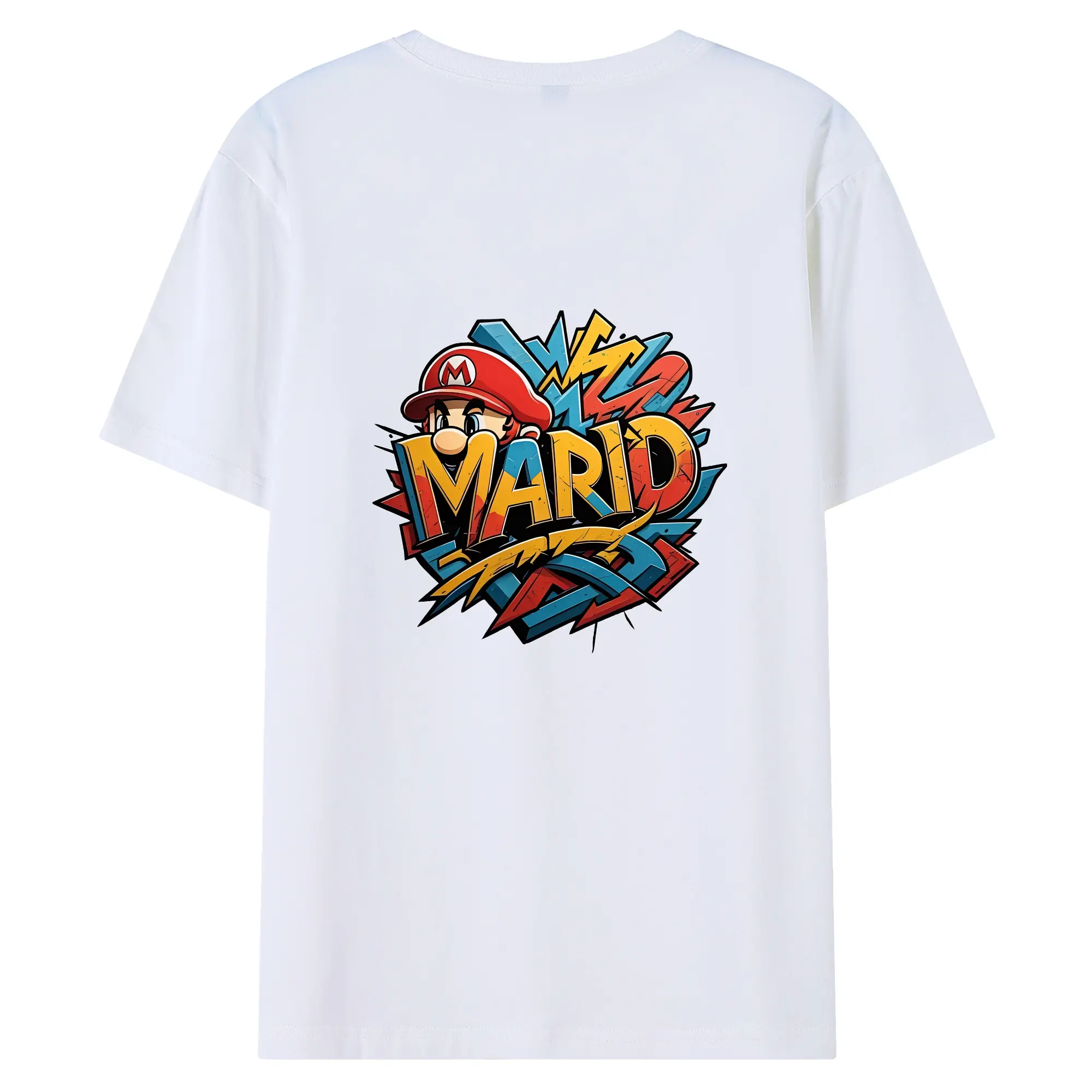 マリオ グッズ マリオ - 綿100％ 半袖Tシャツ ・ バックプリント ・ 快適 通気性 ・ 日常使い 散歩 スポーツ用