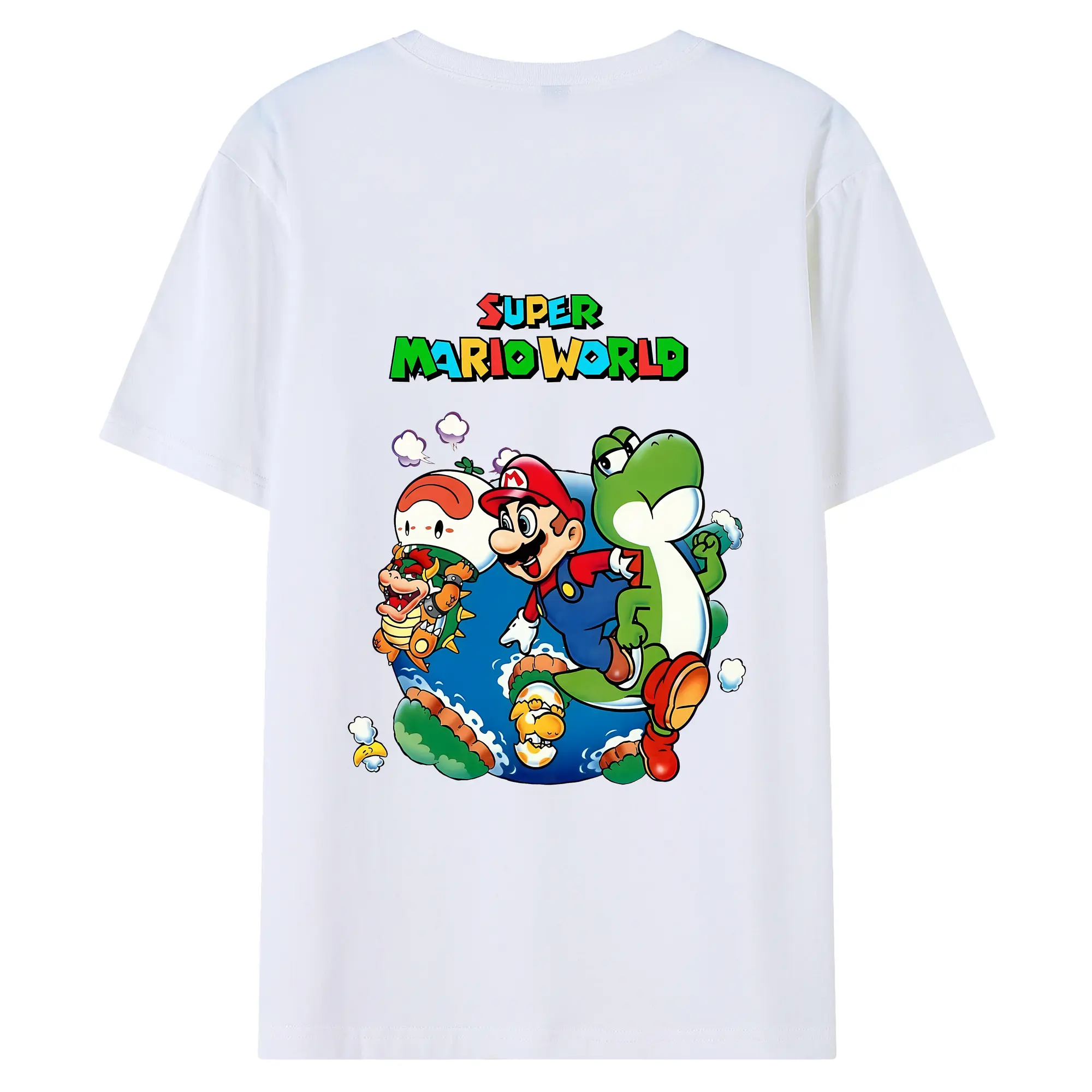マリオ グッズ マリオ - 綿100％ 半袖Tシャツ ・ バックプリント ・ 快適 通気性 ・ 日常使い 散歩 スポーツ用