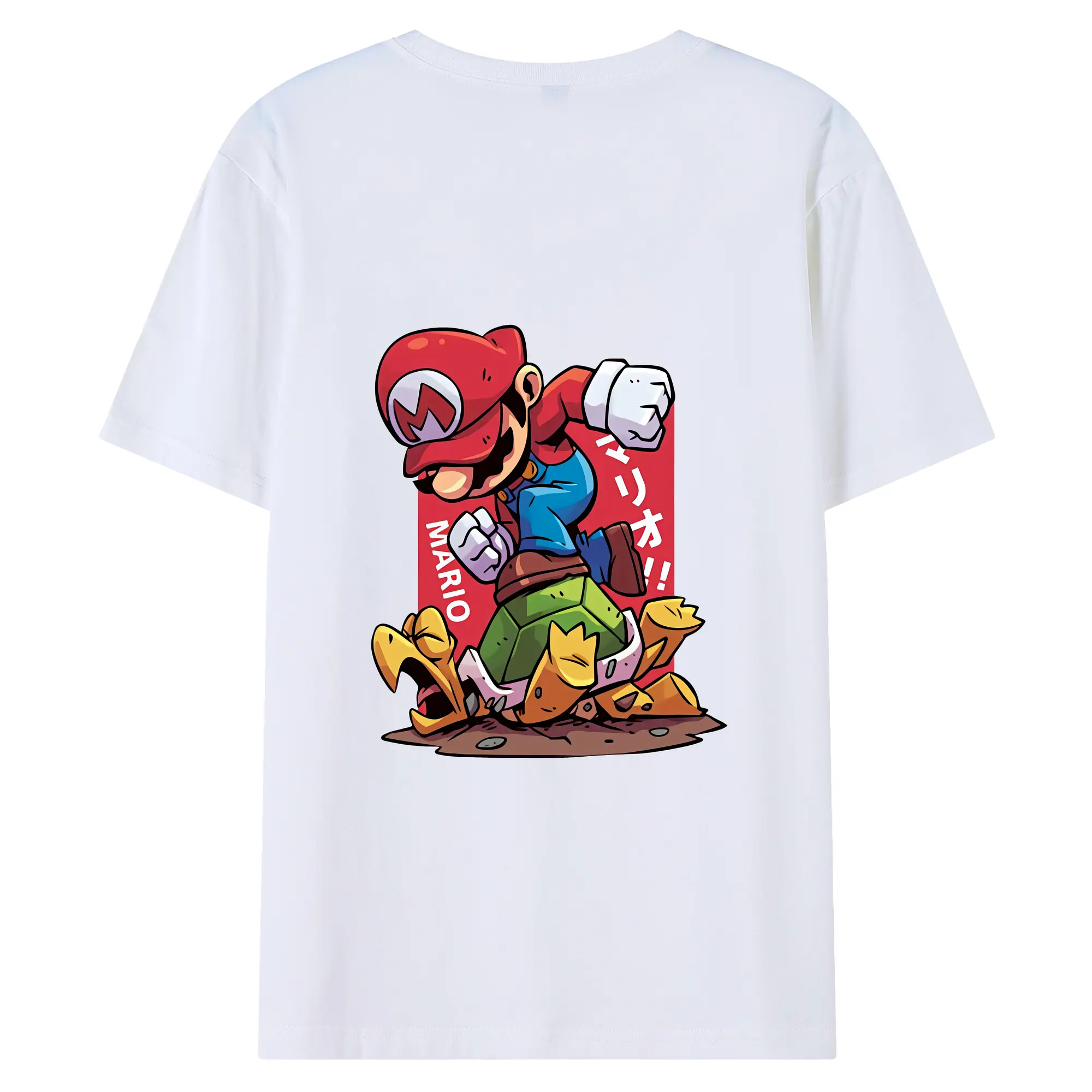 マリオ グッズ マリオ - 綿100％ 半袖Tシャツ ・ バックプリント ・ 快適 通気性 ・ 日常使い 散歩 スポーツ用
