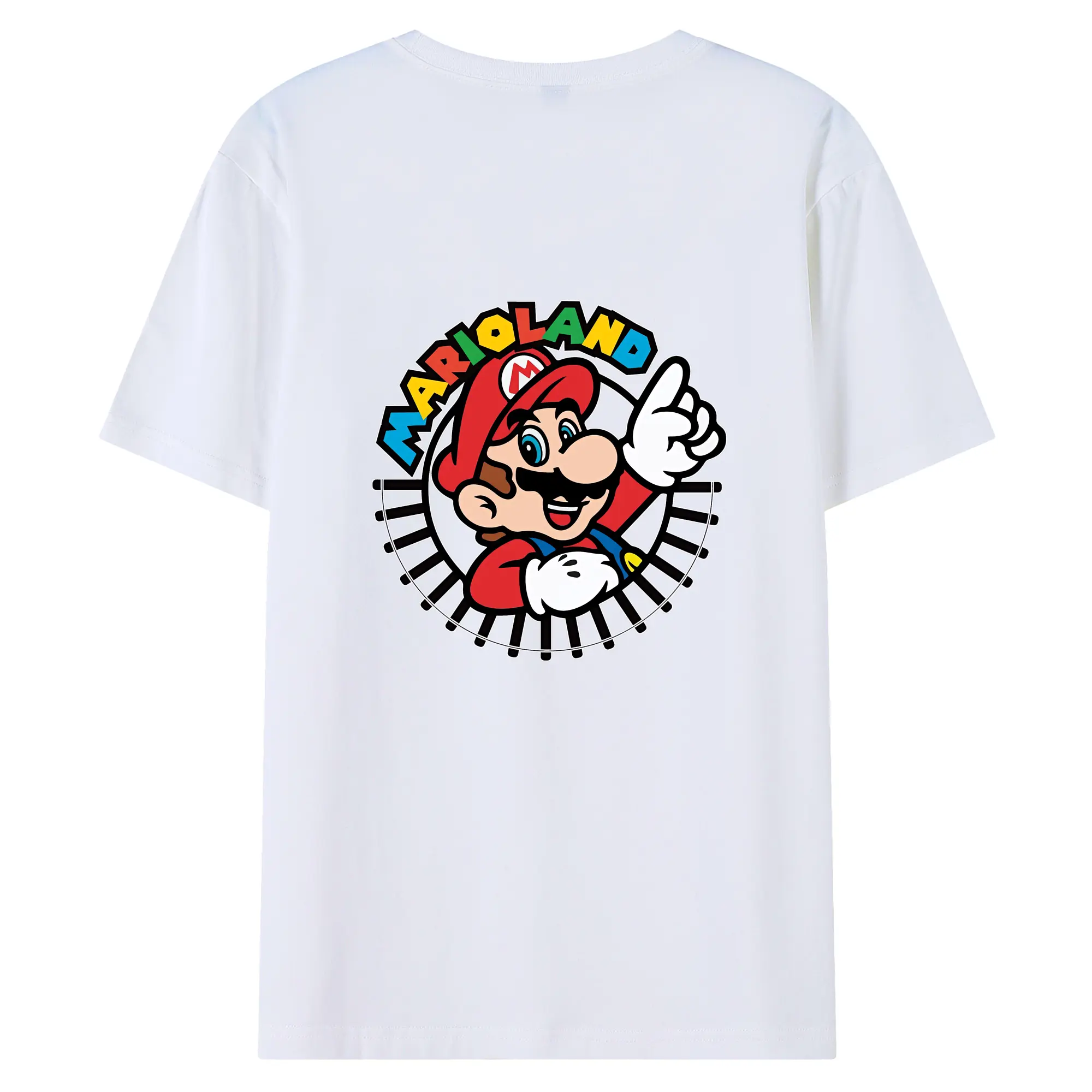 マリオ グッズ マリオ - 綿100％ 半袖Tシャツ ・ バックプリント ・ 快適 通気性 ・ 日常使い 散歩 スポーツ用