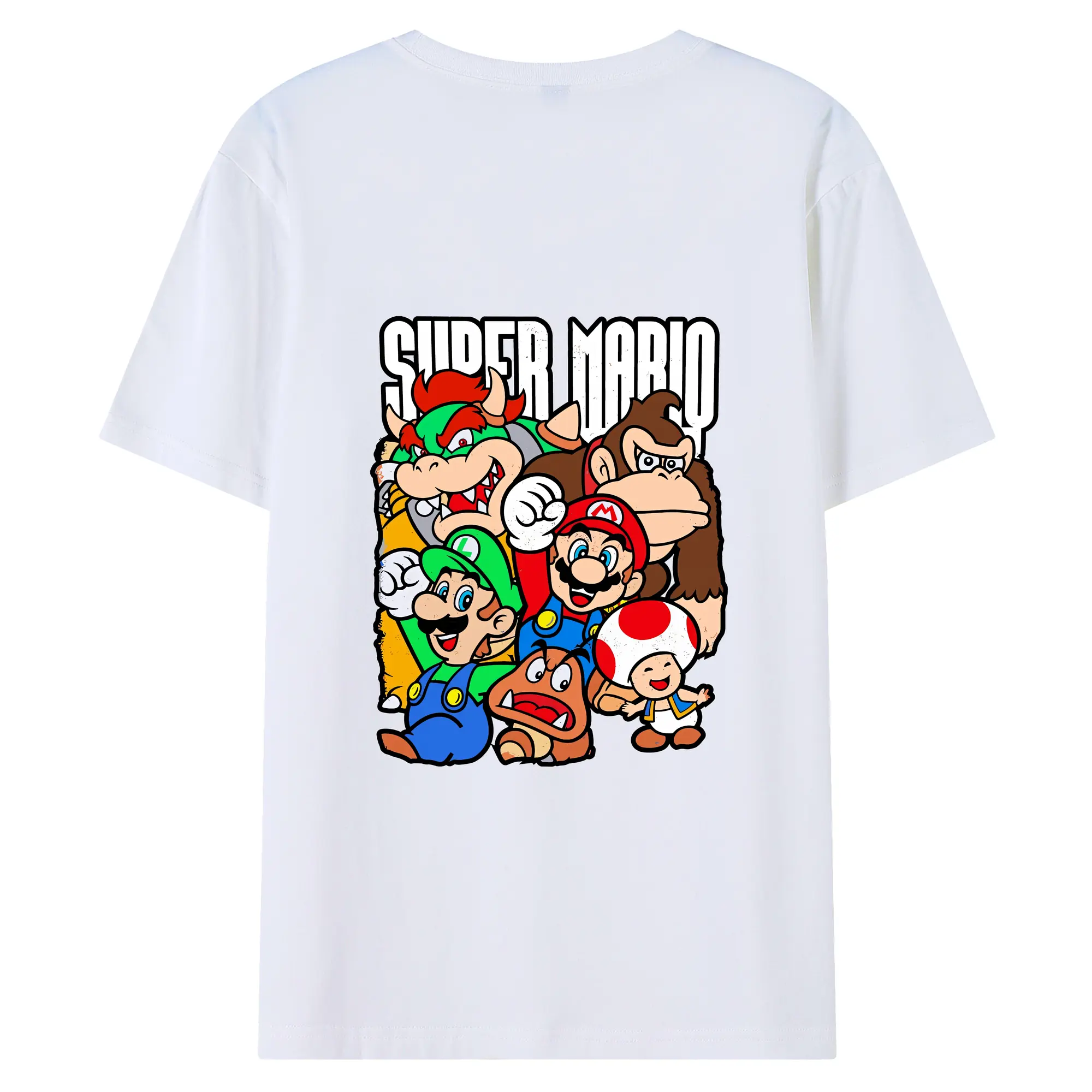 マリオ グッズ マリオ - 綿100％ 半袖Tシャツ ・ バックプリント ・ 快適 通気性 ・ 日常使い 散歩 スポーツ用