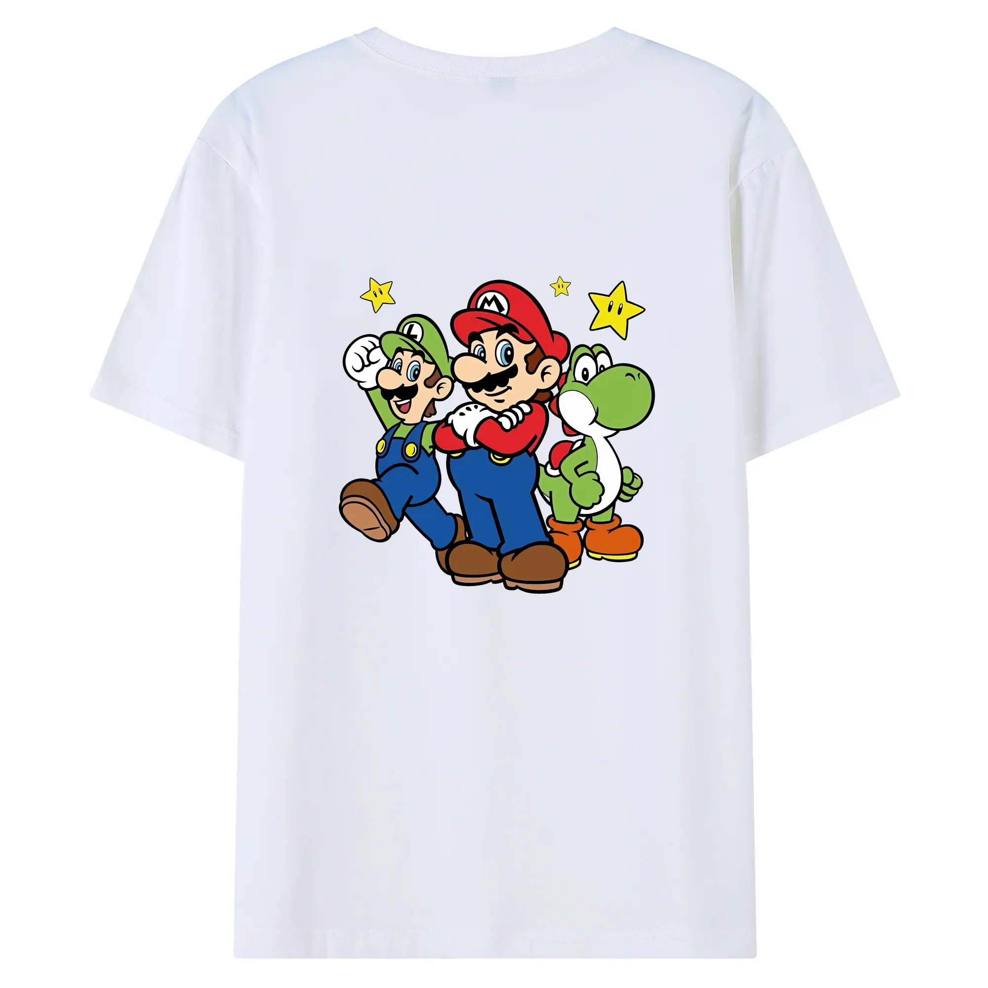 マリオ グッズ マリオ - 綿100％ 半袖Tシャツ ・ バックプリント ・ 快適 通気性 ・ 日常使い 散歩 スポーツ用