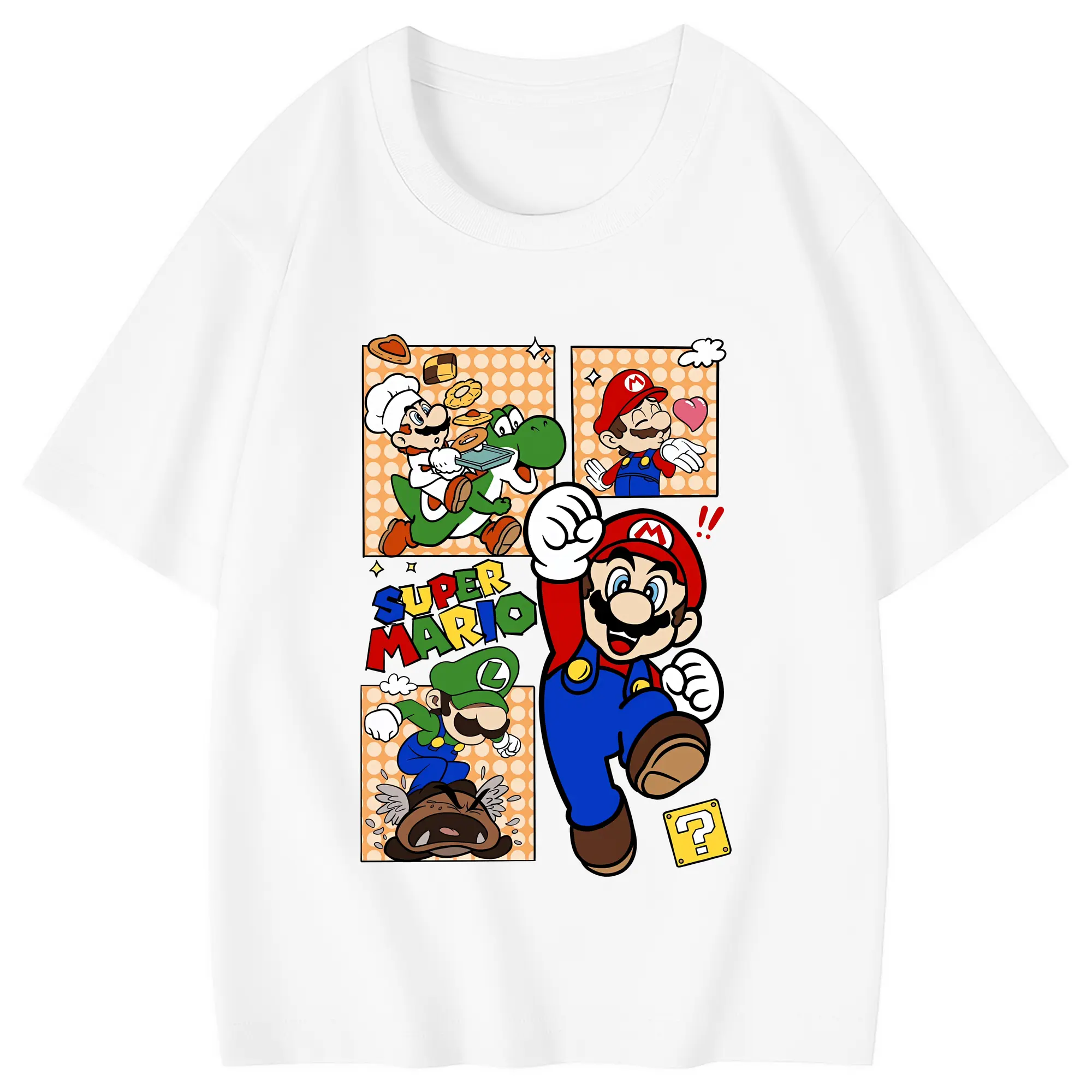 マリオ グッズ マリオ - 綿100％ キッズTシャツ ・ フロントプリント ・ 快適 通気性 ・ スポーツ カジュアル 散歩用