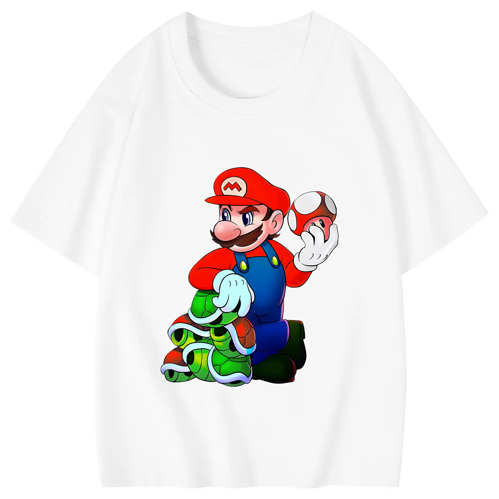 マリオ グッズ マリオ - 綿100％ キッズTシャツ ・ フロントプリント ・ 快適 通気性 ・ スポーツ カジュアル 散歩用