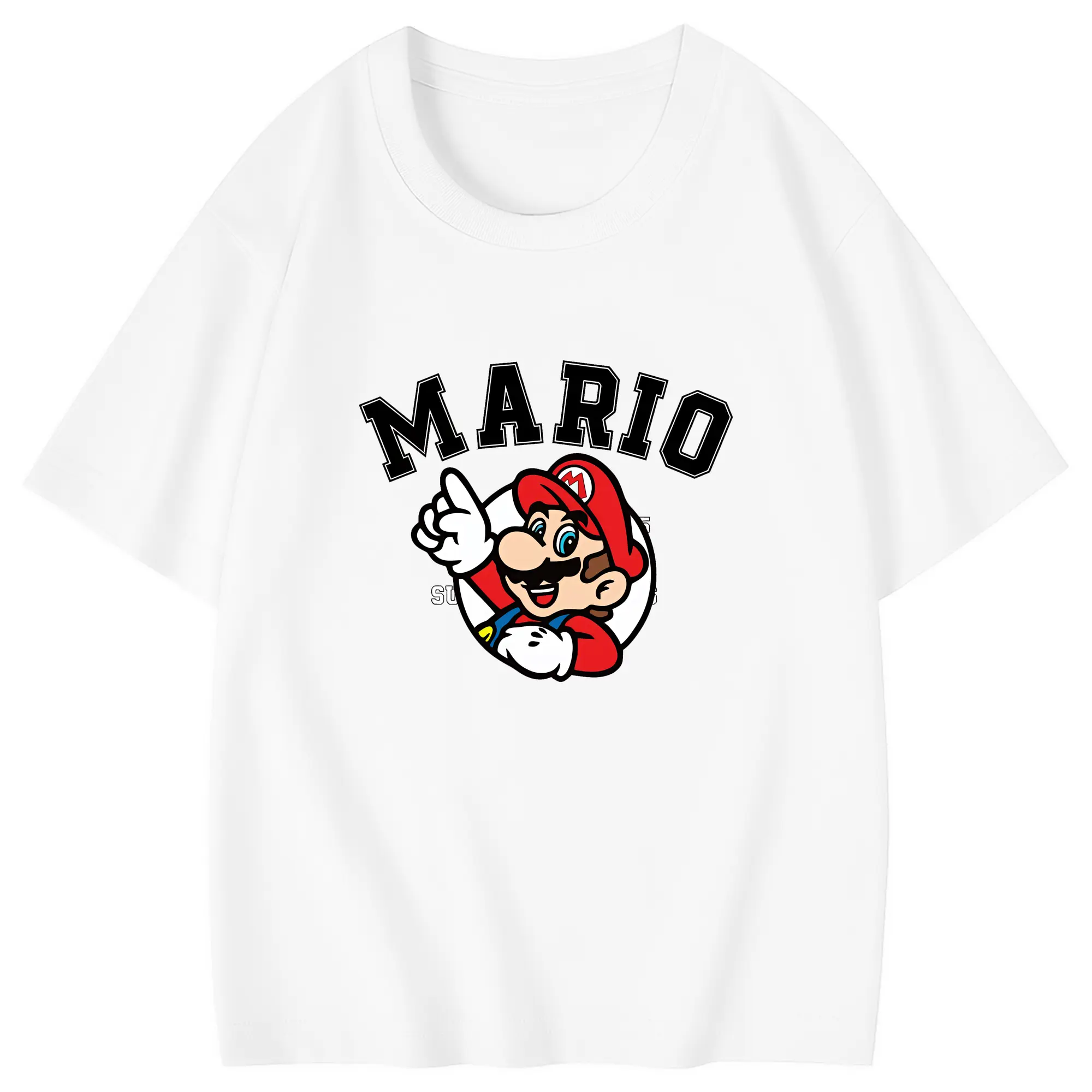 マリオ グッズ マリオ - 綿100％ キッズTシャツ ・ フロントプリント ・ 快適 通気性 ・ スポーツ カジュアル 散歩用