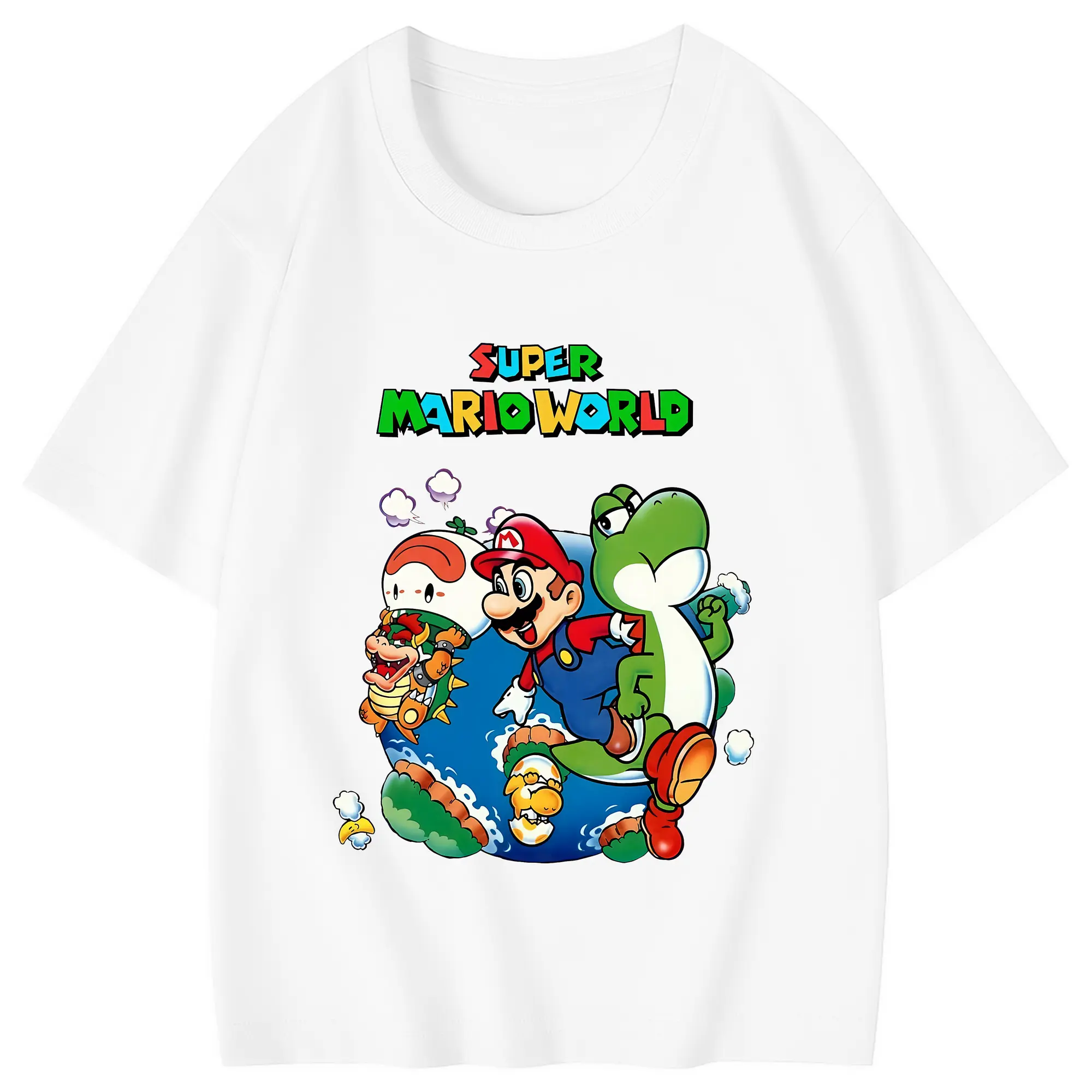 マリオ グッズ マリオ - 綿100％ キッズTシャツ ・ フロントプリント ・ 快適 通気性 ・ スポーツ カジュアル 散歩用
