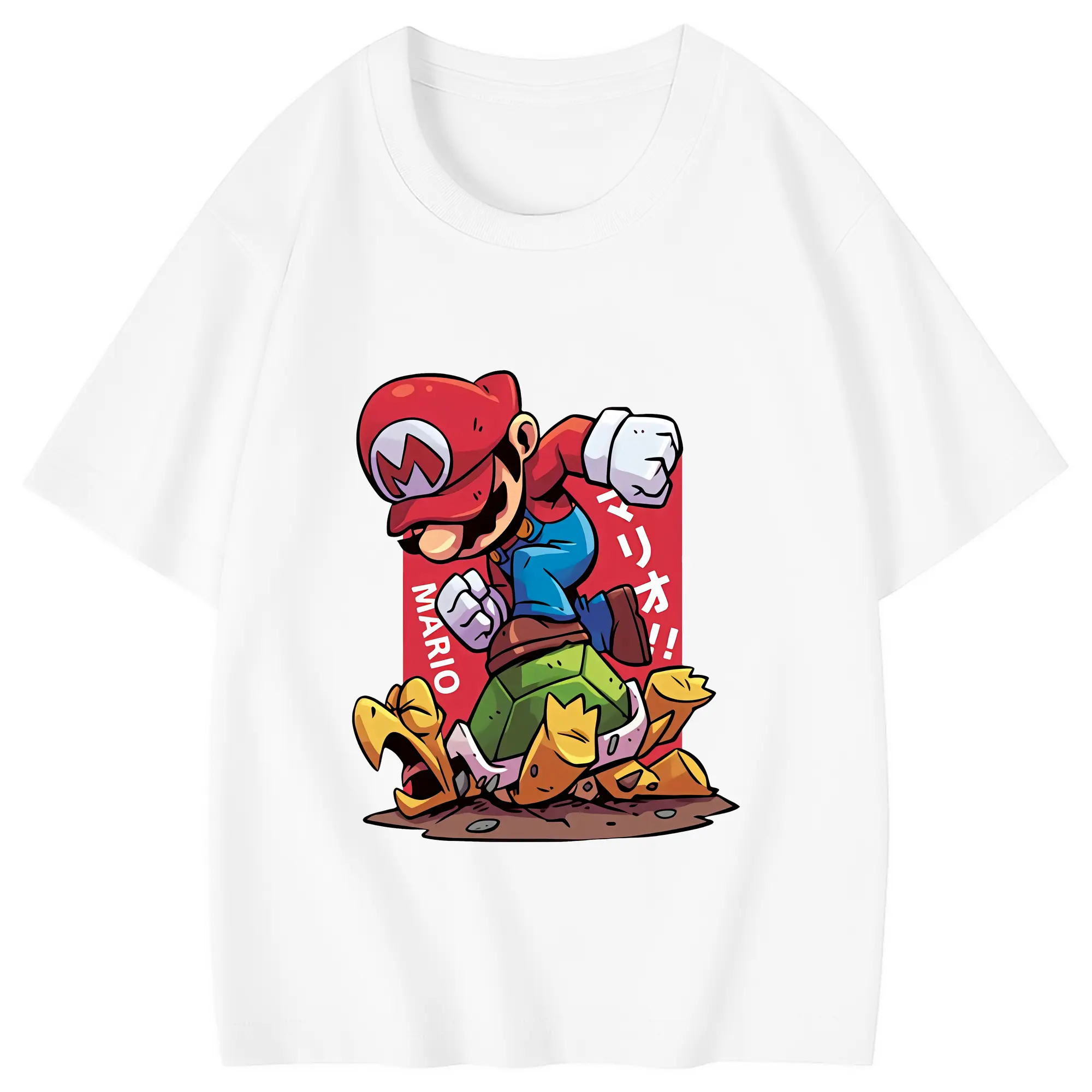マリオ グッズ マリオ - 綿100％ キッズTシャツ ・ フロントプリント ・ 快適 通気性 ・ スポーツ カジュアル 散歩用