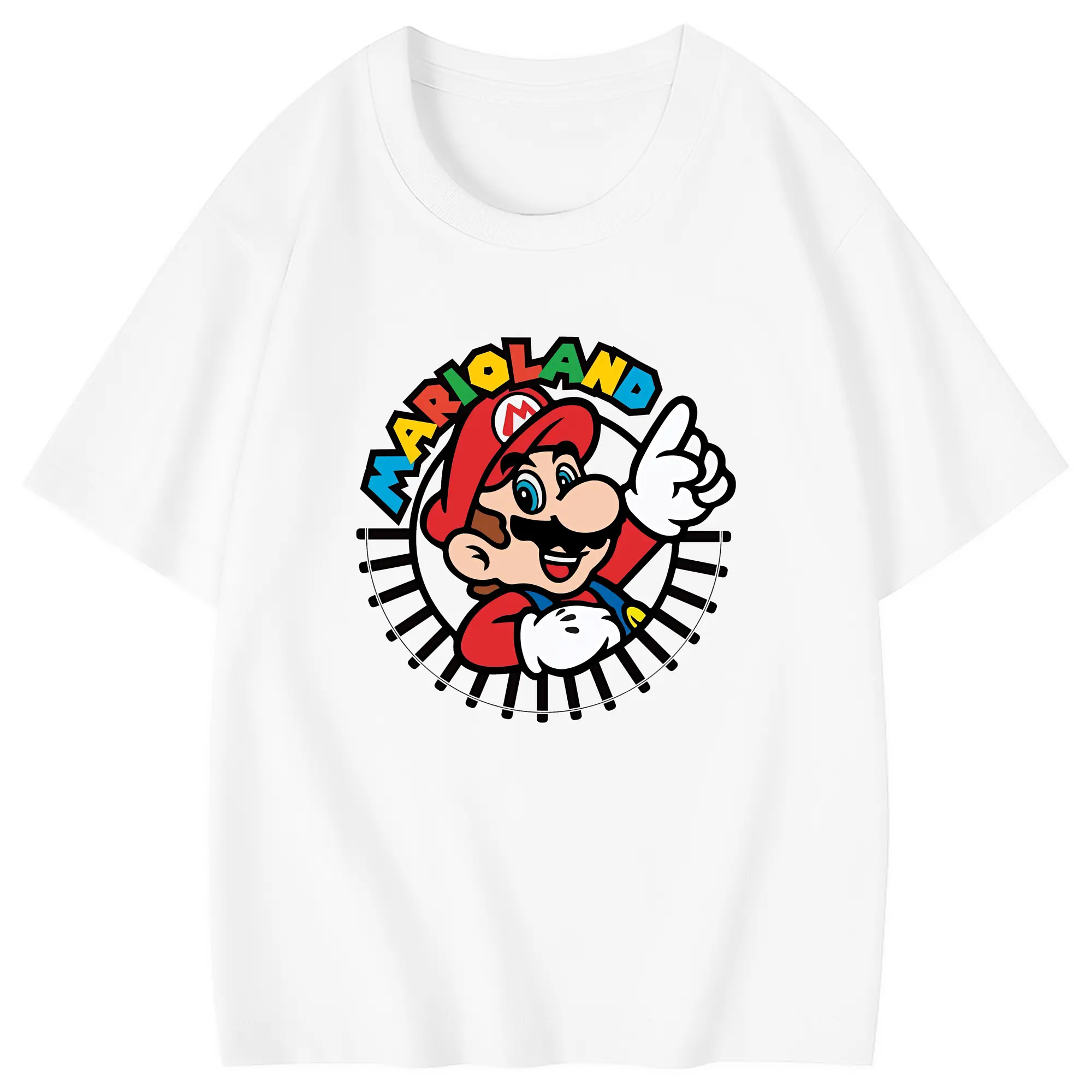 マリオ グッズ マリオ - 綿100％ キッズTシャツ ・ フロントプリント ・ 快適 通気性 ・ スポーツ カジュアル 散歩用
