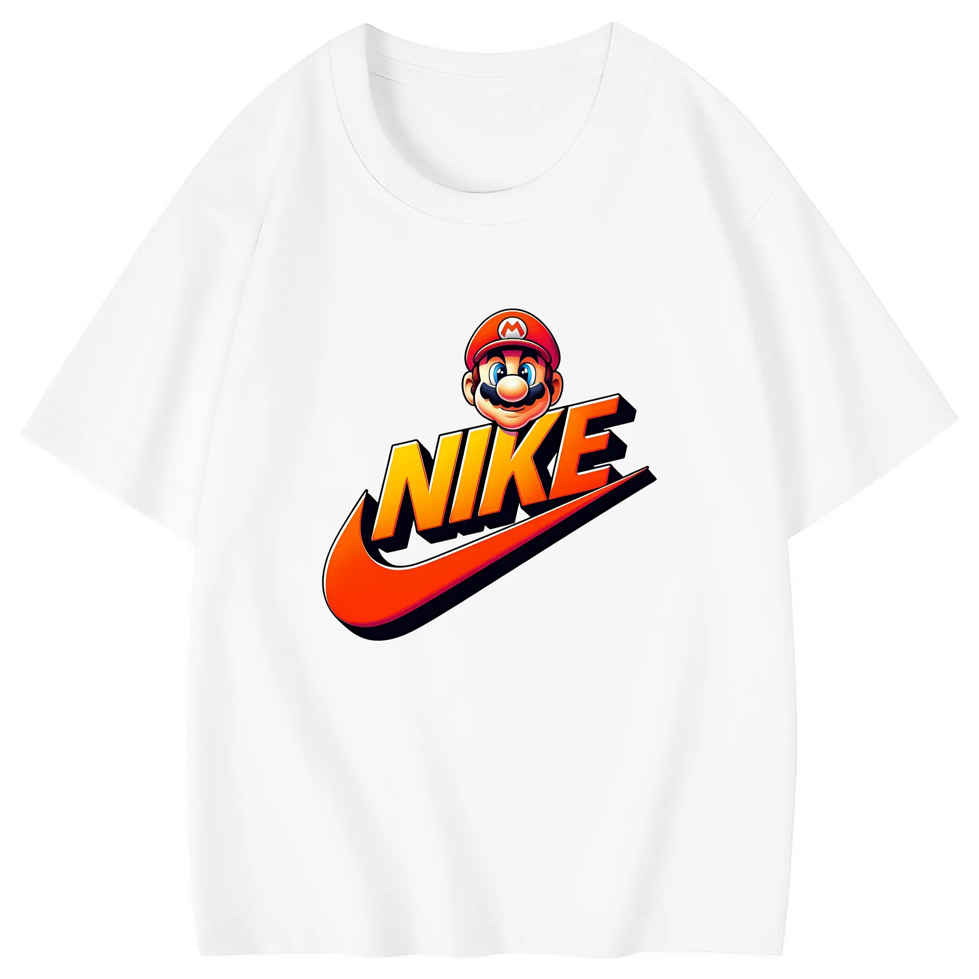 マリオ グッズ マリオ - 綿100％ キッズTシャツ ・ フロントプリント ・ 快適 通気性 ・ スポーツ カジュアル 散歩用