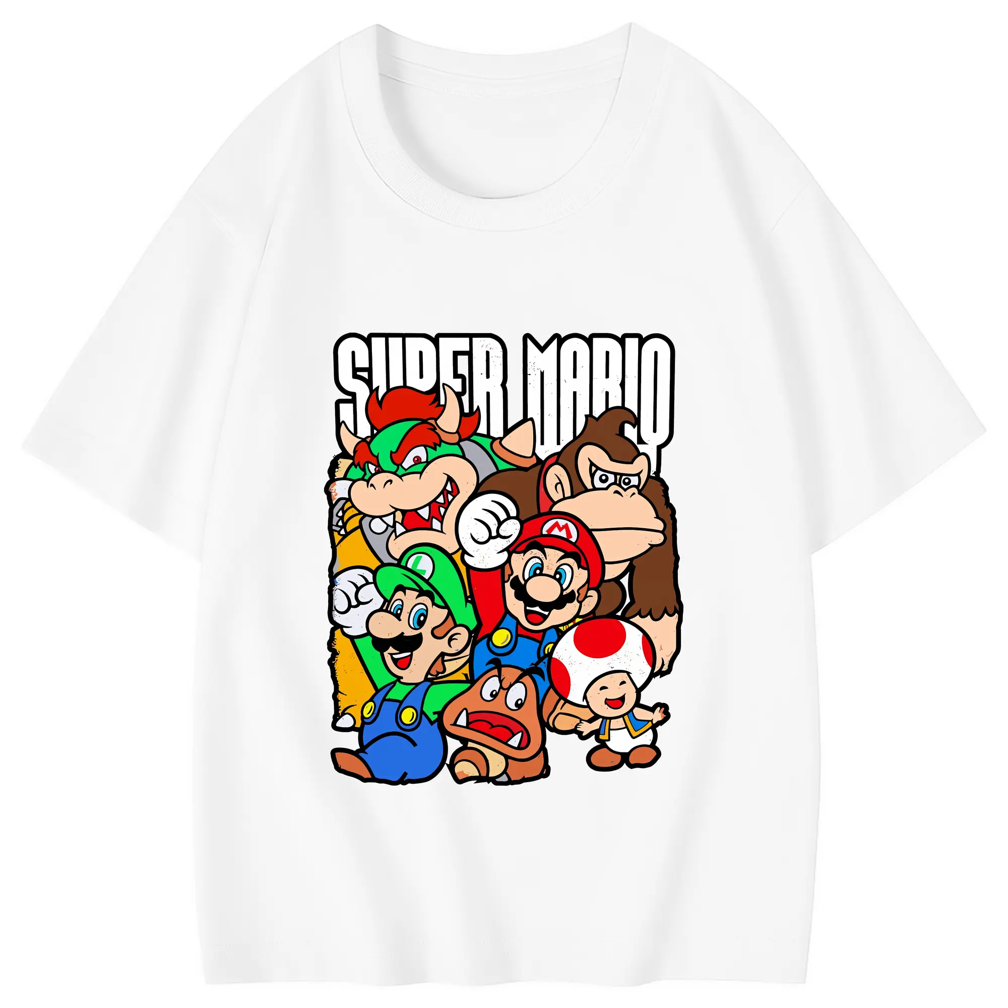 マリオ グッズ マリオ - 綿100％ キッズTシャツ ・ フロントプリント ・ 快適 通気性 ・ スポーツ カジュアル 散歩用