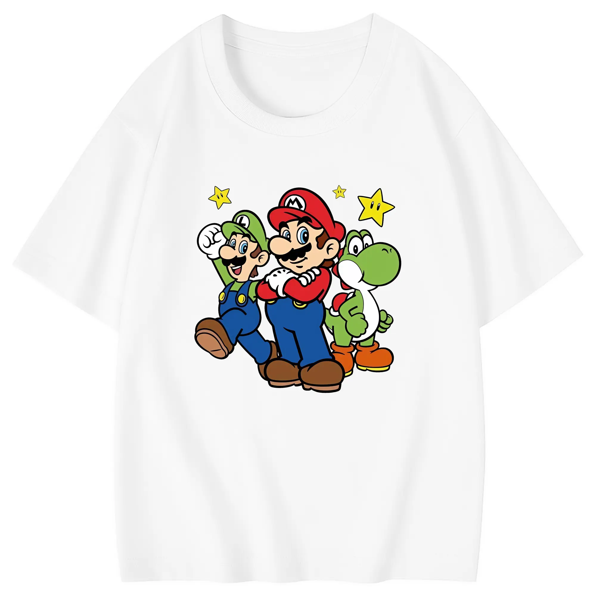 マリオ グッズ マリオ - 綿100％ キッズTシャツ ・ フロントプリント ・ 快適 通気性 ・ スポーツ カジュアル 散歩用