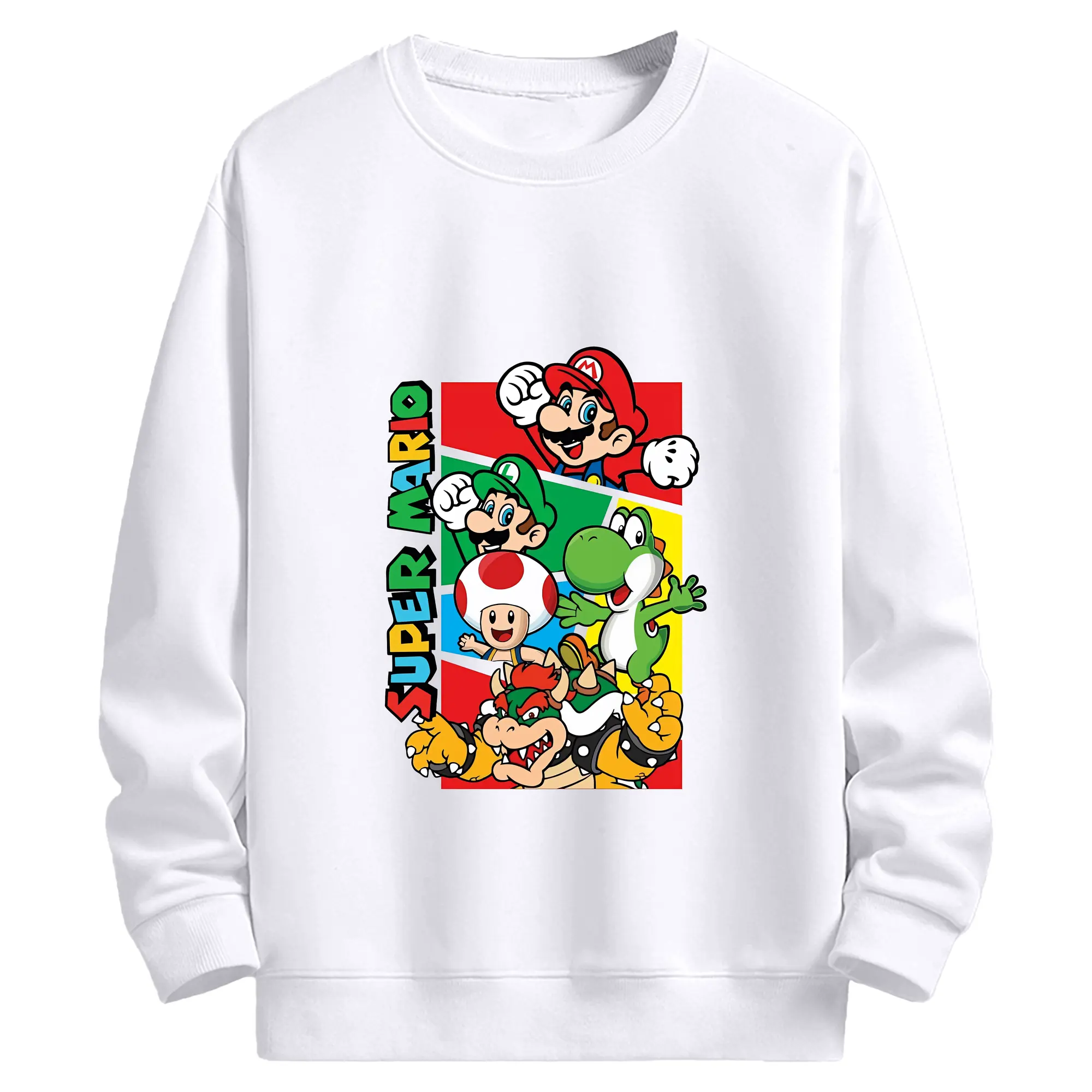 マリオ グッズ マリオ - 高品質 クルーネック スウェット ・ コットン59％ ポリエステル41％ ・ ユニセックス 長袖 トレーナー ・ カジュアル デイリー スポーツ 散歩用