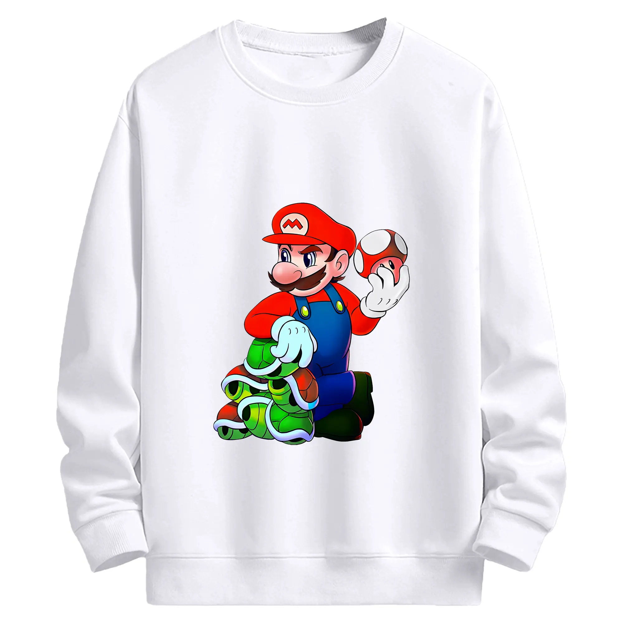 マリオ グッズ マリオ - 高品質 クルーネック スウェット ・ コットン59％ ポリエステル41％ ・ ユニセックス 長袖 トレーナー ・ カジュアル デイリー スポーツ 散歩用