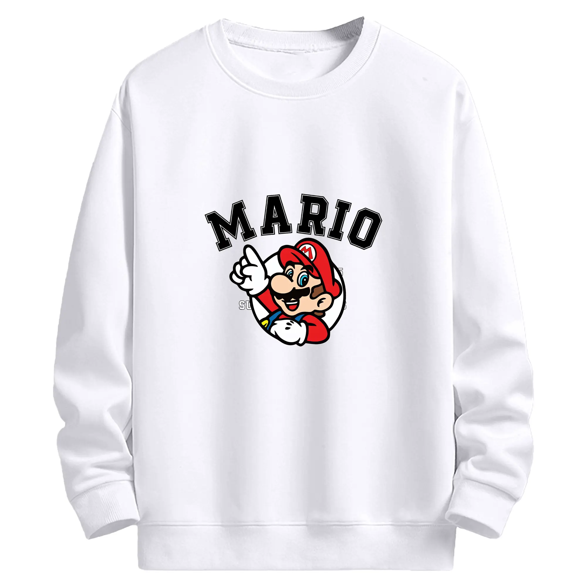 マリオ グッズ マリオ - 高品質 クルーネック スウェット ・ コットン59％ ポリエステル41％ ・ ユニセックス 長袖 トレーナー ・ カジュアル デイリー スポーツ 散歩用