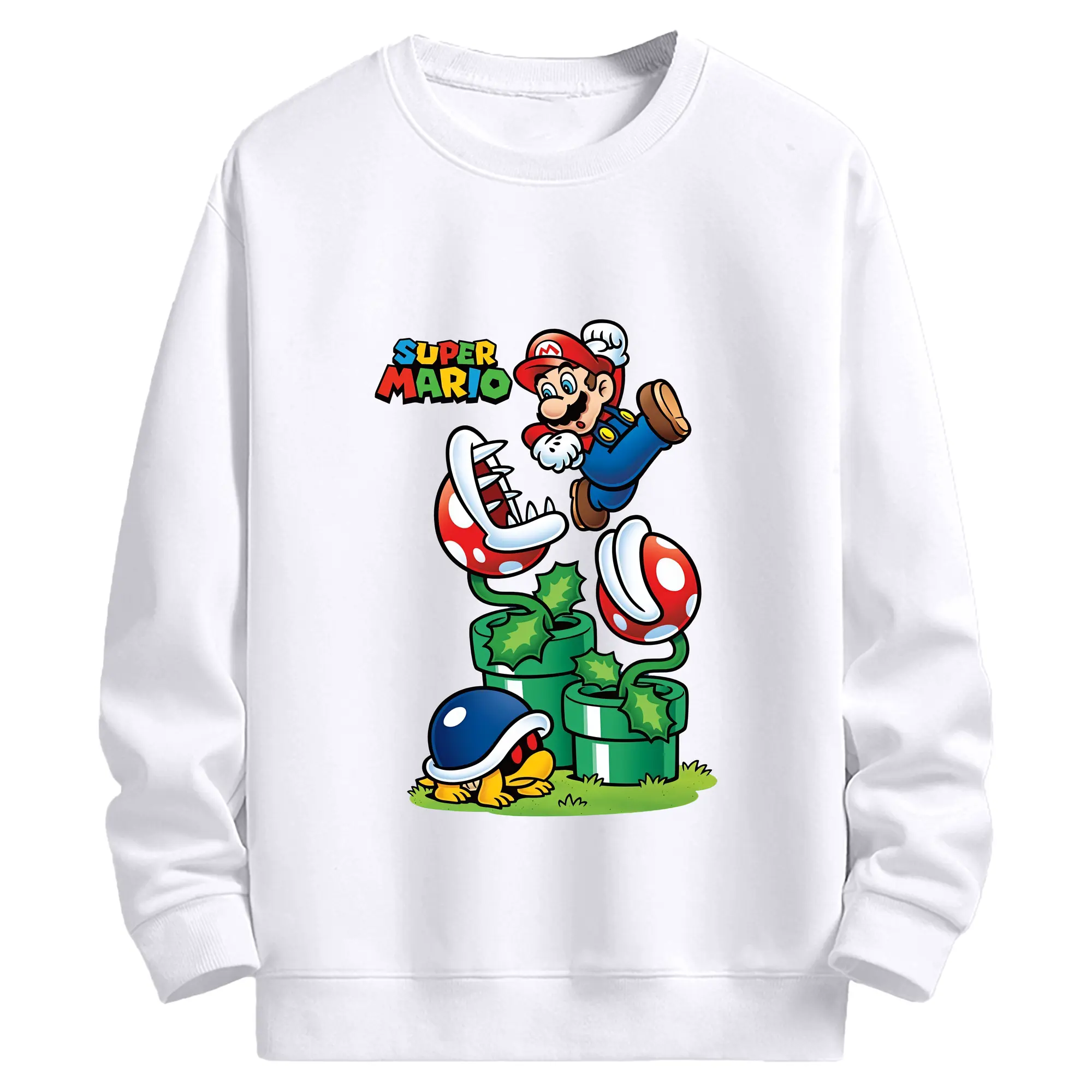 マリオ グッズ マリオ - 高品質 クルーネック スウェット ・ コットン59％ ポリエステル41％ ・ ユニセックス 長袖 トレーナー ・ カジュアル デイリー スポーツ 散歩用