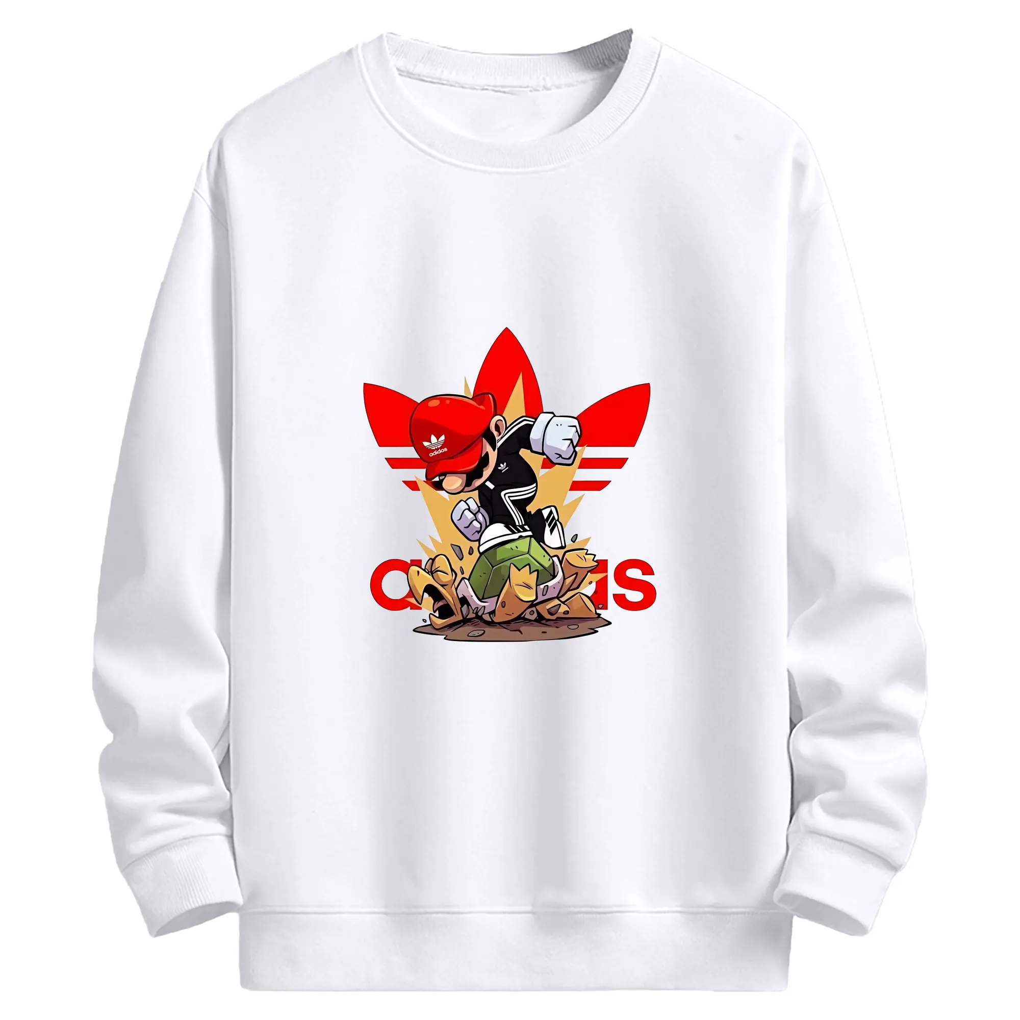 マリオ グッズ マリオ - 高品質 クルーネック スウェット ・ コットン59％ ポリエステル41％ ・ ユニセックス 長袖 トレーナー ・ カジュアル デイリー スポーツ 散歩用