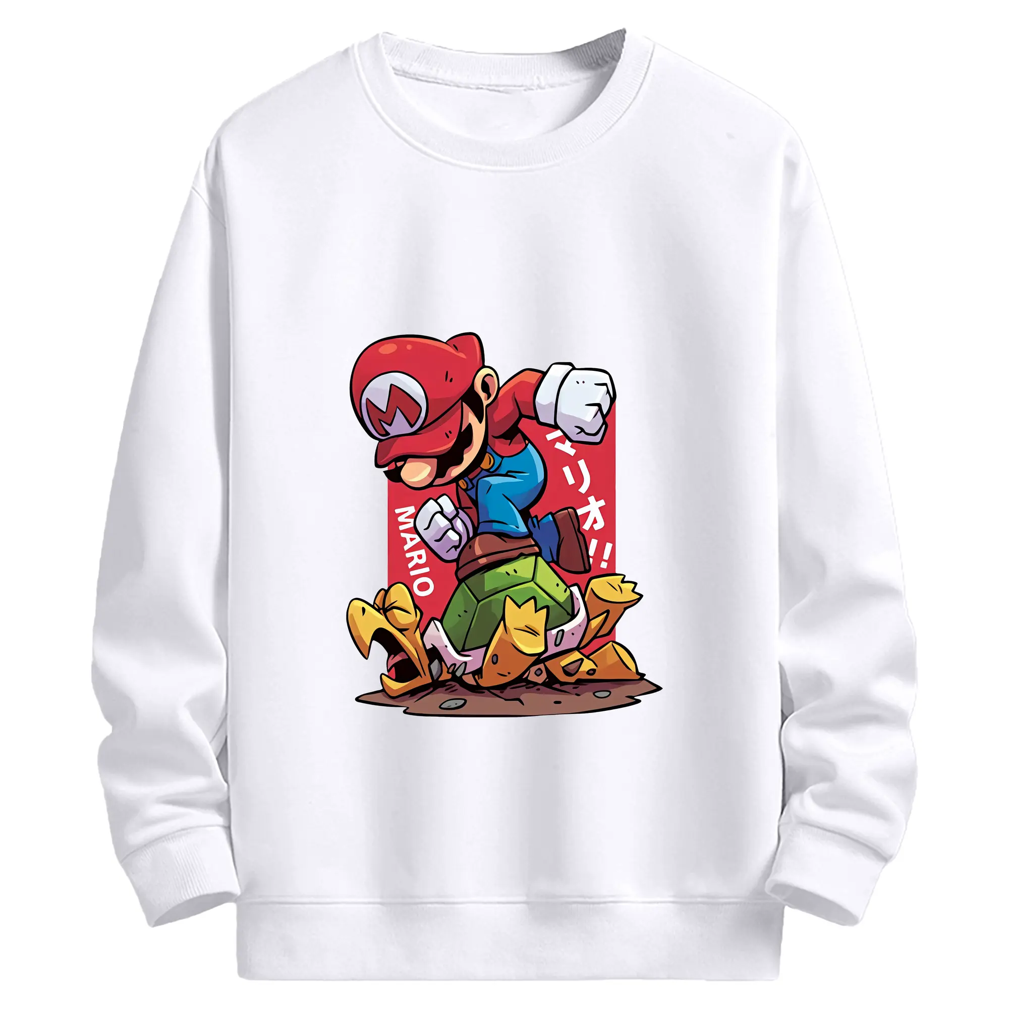 マリオ グッズ マリオ - 高品質 クルーネック スウェット ・ コットン59％ ポリエステル41％ ・ ユニセックス 長袖 トレーナー ・ カジュアル デイリー スポーツ 散歩用