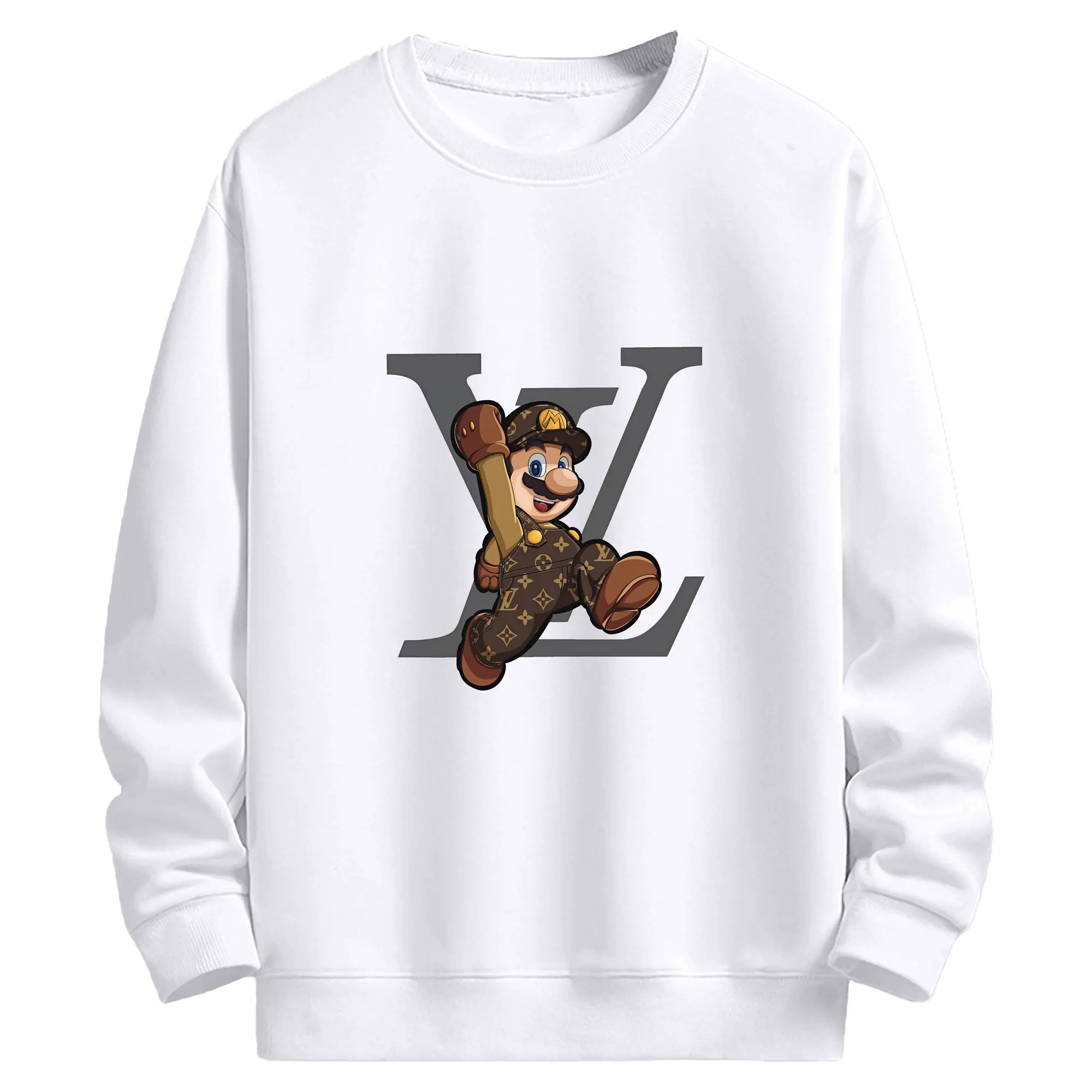 マリオ グッズ マリオ - 高品質 クルーネック スウェット ・ コットン59％ ポリエステル41％ ・ ユニセックス 長袖 トレーナー ・ カジュアル デイリー スポーツ 散歩用