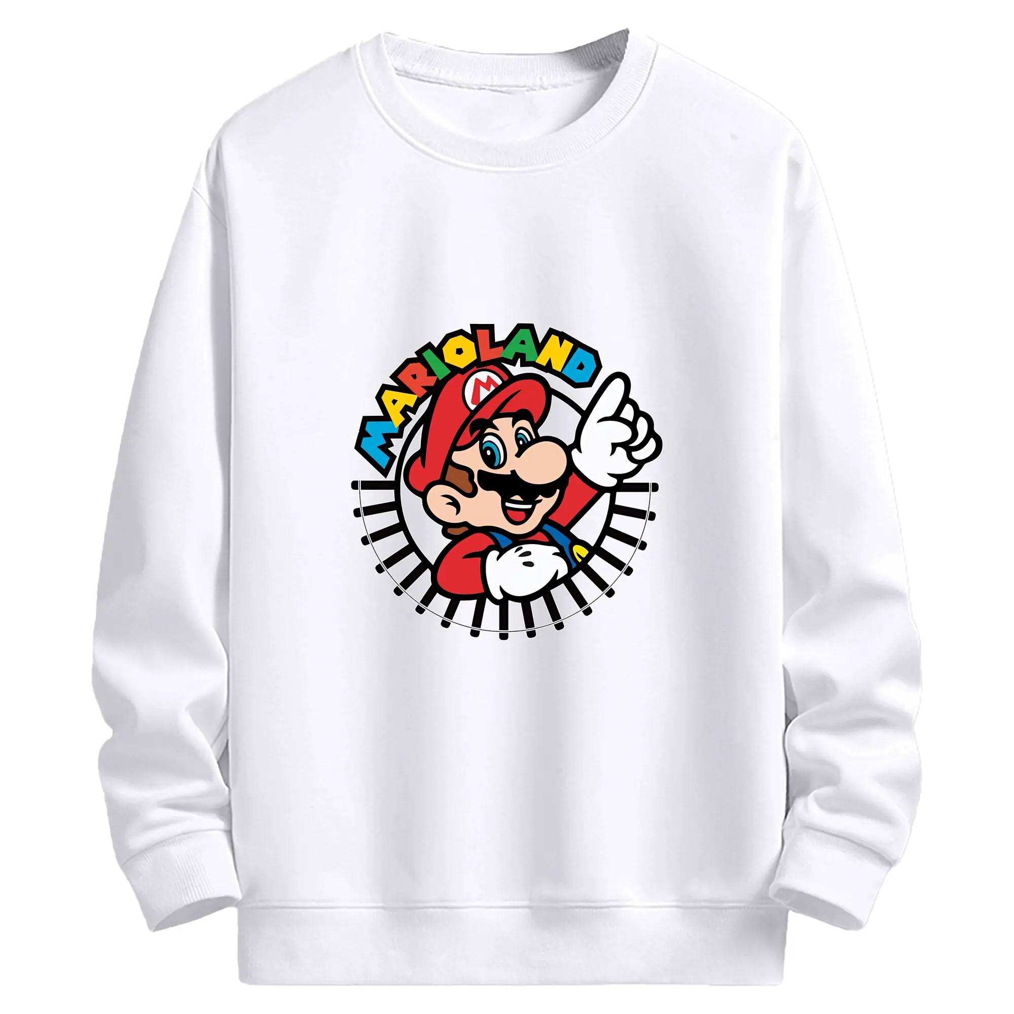 マリオ グッズ マリオ - 高品質 クルーネック スウェット ・ コットン59％ ポリエステル41％ ・ ユニセックス 長袖 トレーナー ・ カジュアル デイリー スポーツ 散歩用