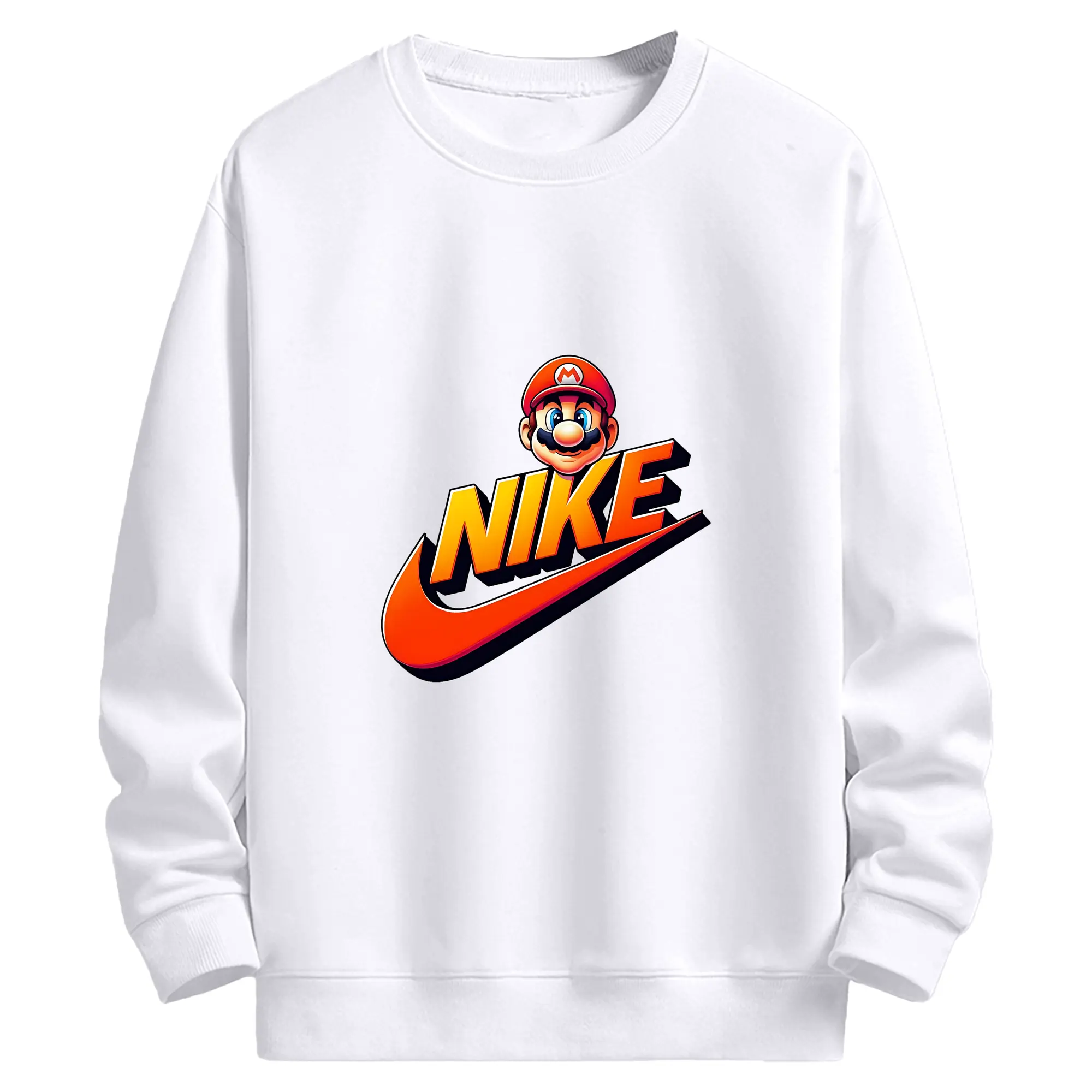 マリオ グッズ マリオ - 高品質 クルーネック スウェット ・ コットン59％ ポリエステル41％ ・ ユニセックス 長袖 トレーナー ・ カジュアル デイリー スポーツ 散歩用