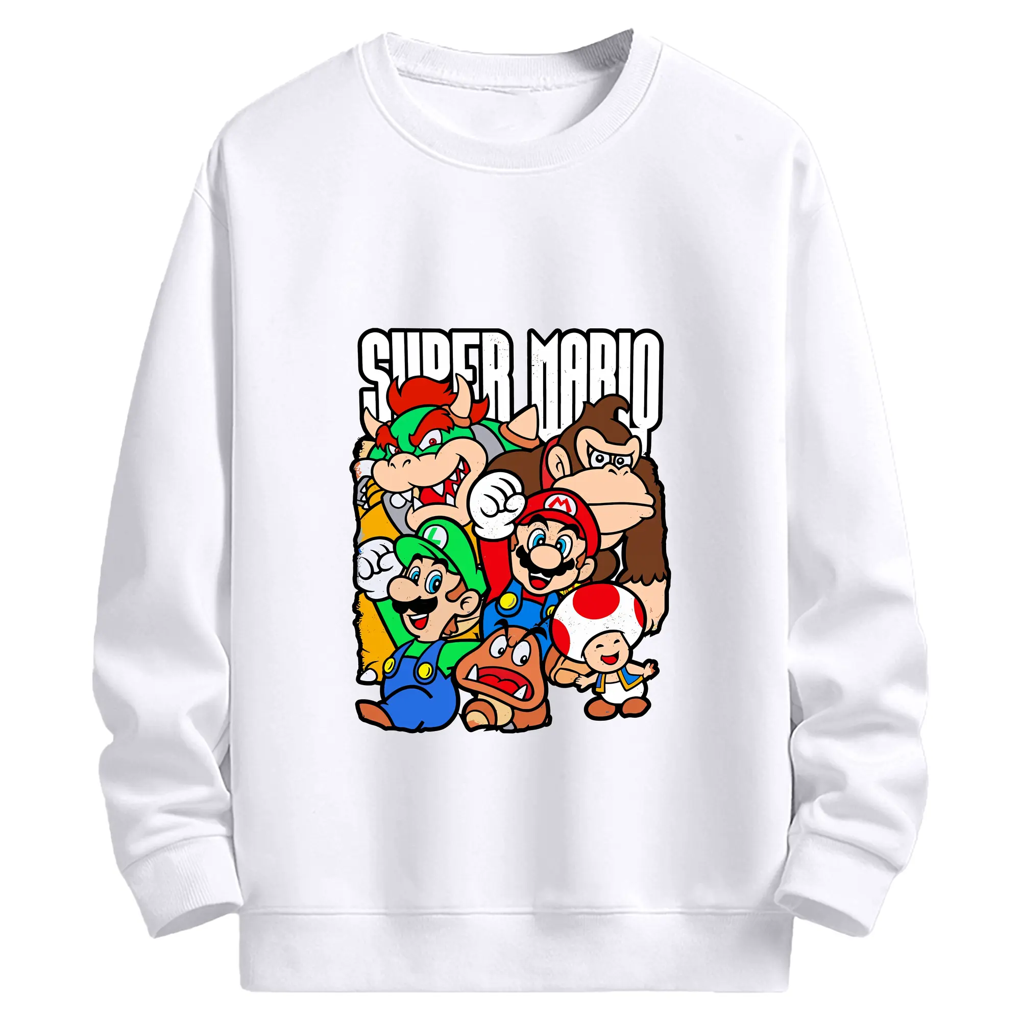 マリオ グッズ マリオ - 高品質 クルーネック スウェット ・ コットン59％ ポリエステル41％ ・ ユニセックス 長袖 トレーナー ・ カジュアル デイリー スポーツ 散歩用