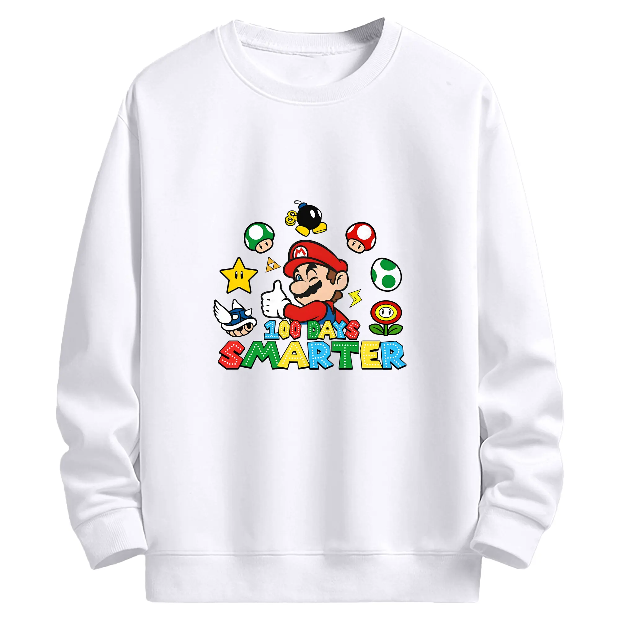 マリオ グッズ マリオ - 高品質 クルーネック スウェット ・ コットン59％ ポリエステル41％ ・ ユニセックス 長袖 トレーナー ・ カジュアル デイリー スポーツ 散歩用