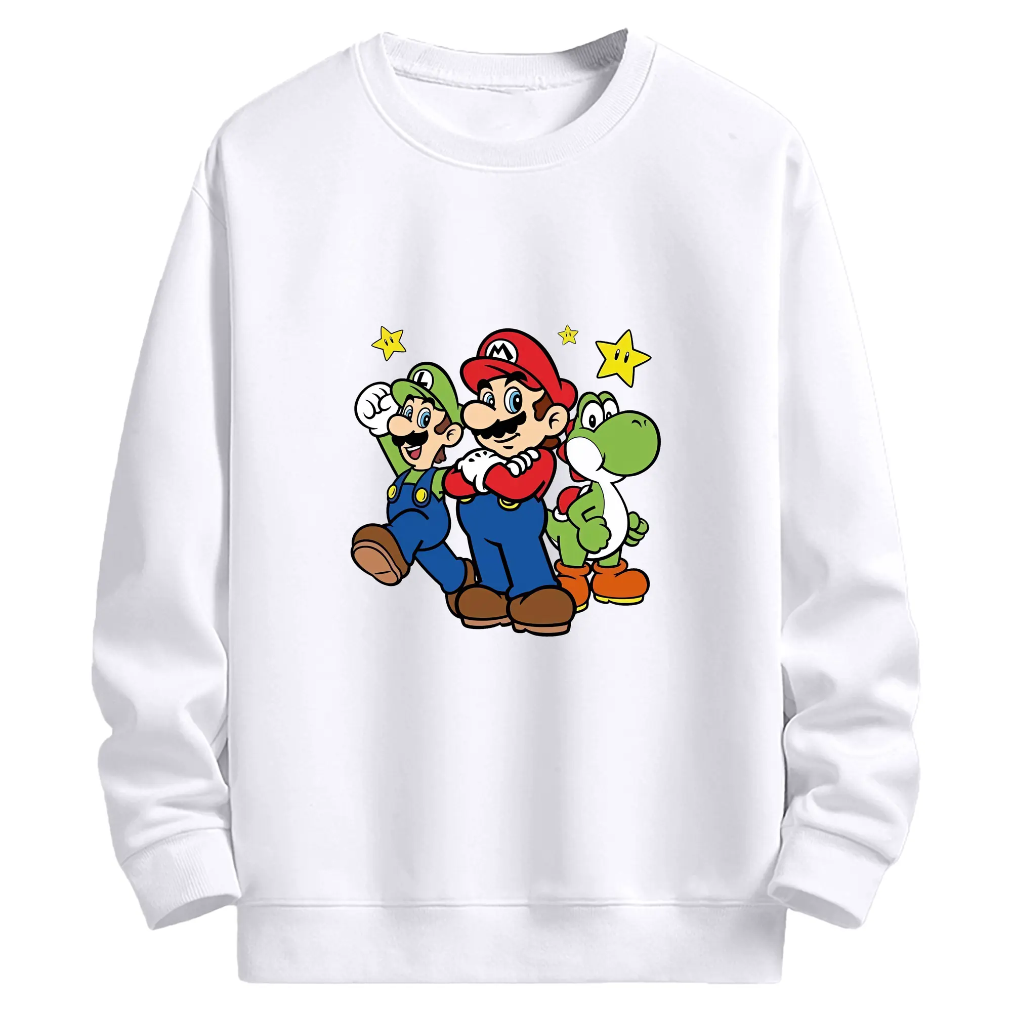 マリオ グッズ マリオ - 高品質 クルーネック スウェット ・ コットン59％ ポリエステル41％ ・ ユニセックス 長袖 トレーナー ・ カジュアル デイリー スポーツ 散歩用