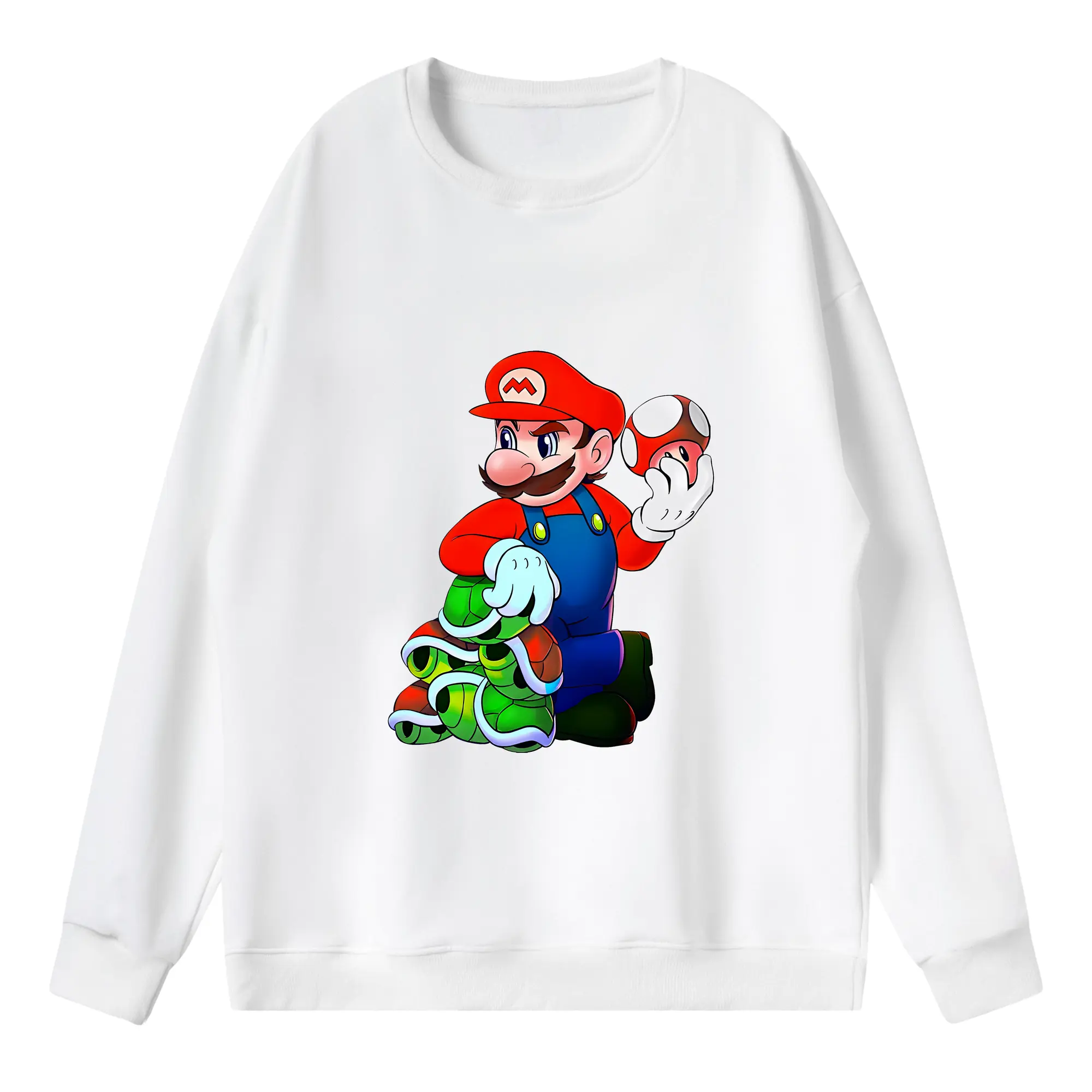 マリオ グッズ マリオ - 薄手 クルーネック スウェット 裏毛260g · ポリエステル 春秋向け カジュアル 男女兼用 · トレーナー デイリー スポーツ 散歩に最適