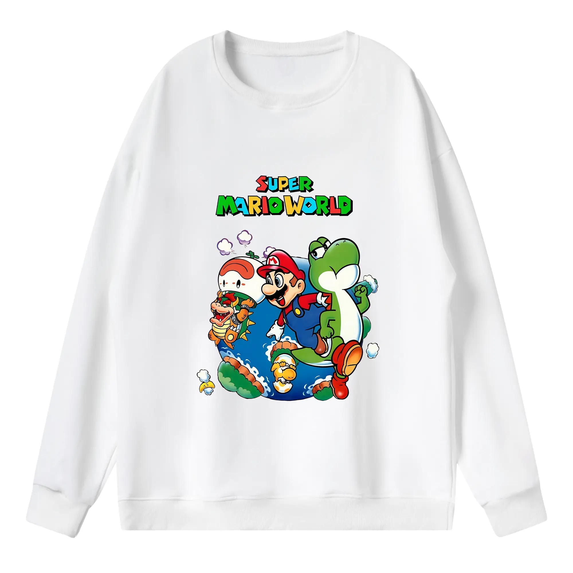 マリオ グッズ マリオ - 薄手 クルーネック スウェット 裏毛260g · ポリエステル 春秋向け カジュアル 男女兼用 · トレーナー デイリー スポーツ 散歩に最適