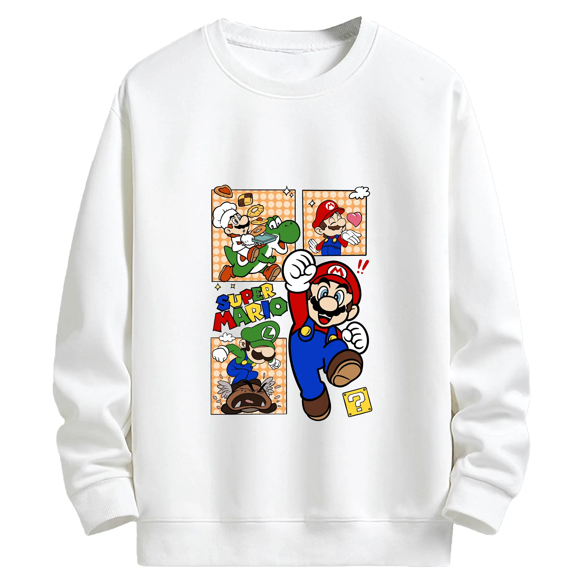 マリオ グッズ マリオ - キッズ クルーネックスウェットシャツ ・ フロントプリント ・ 綿80％ ポリエステル20％ ・ 快適 通学 スポーツ 日常使い お散歩用