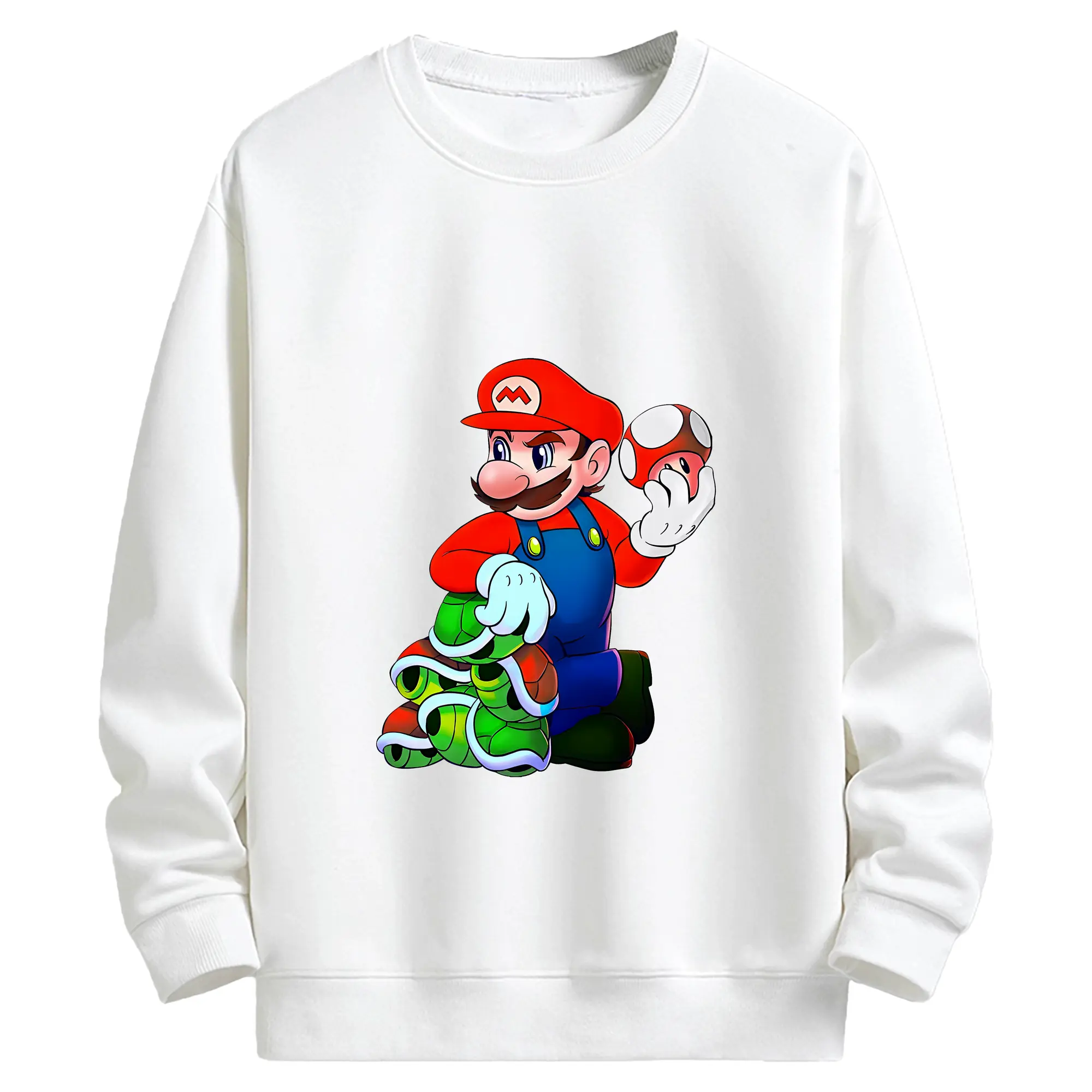 マリオ グッズ マリオ - キッズ クルーネックスウェットシャツ ・ フロントプリント ・ 綿80％ ポリエステル20％ ・ 快適 通学 スポーツ 日常使い お散歩用